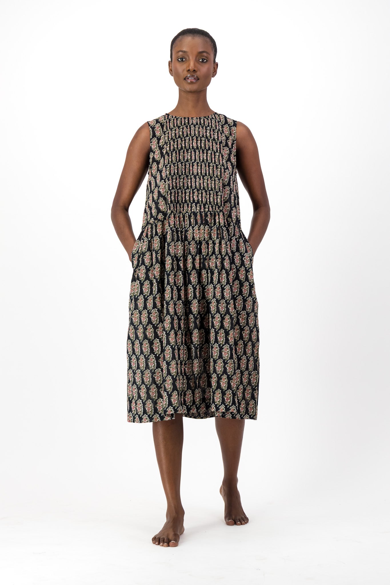 Rosa Dress - Black Paisley