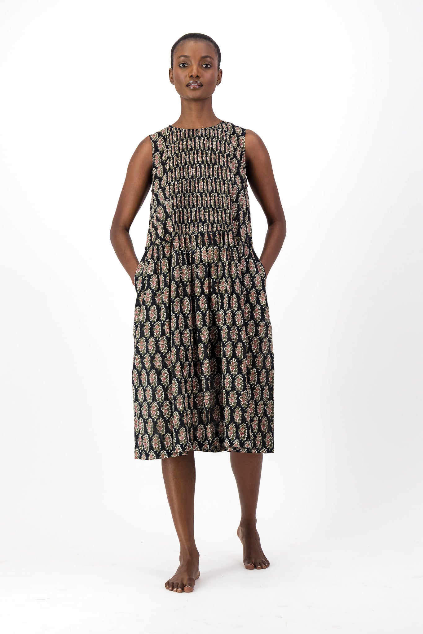 Rosa Dress - Black Paisley