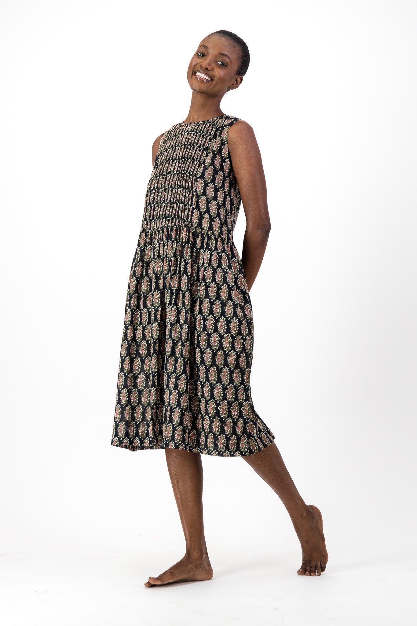 Rosa Dress - Black Paisley