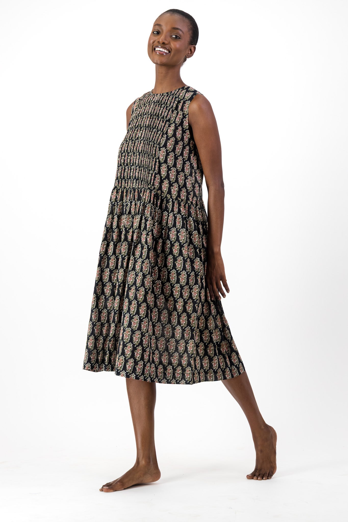 Rosa Dress - Black Paisley