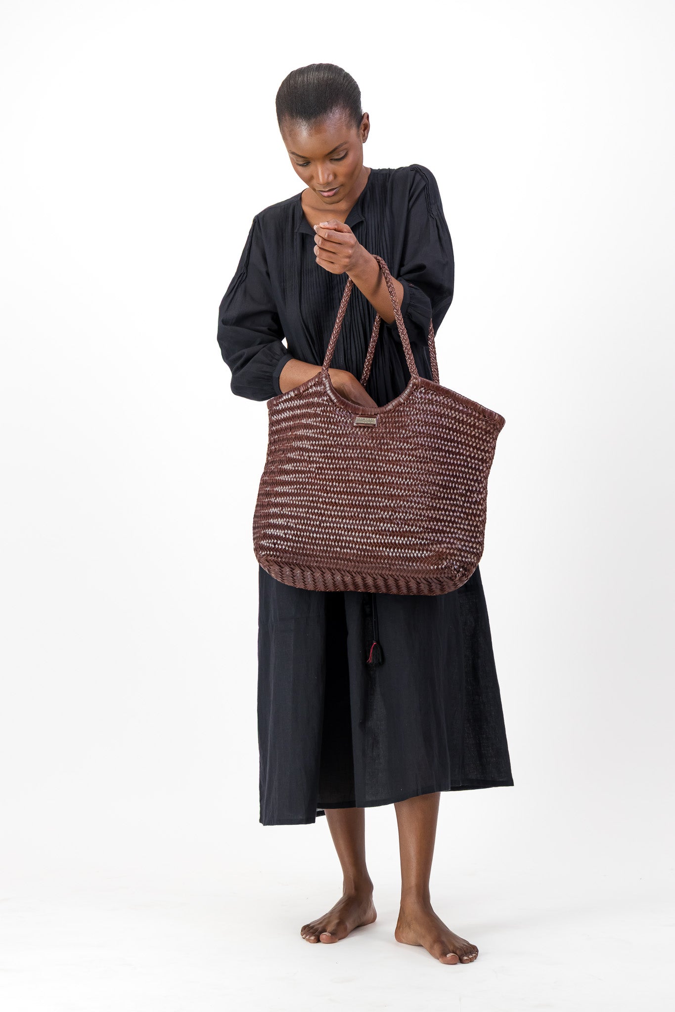 Large Leather Braided Bag - Coco