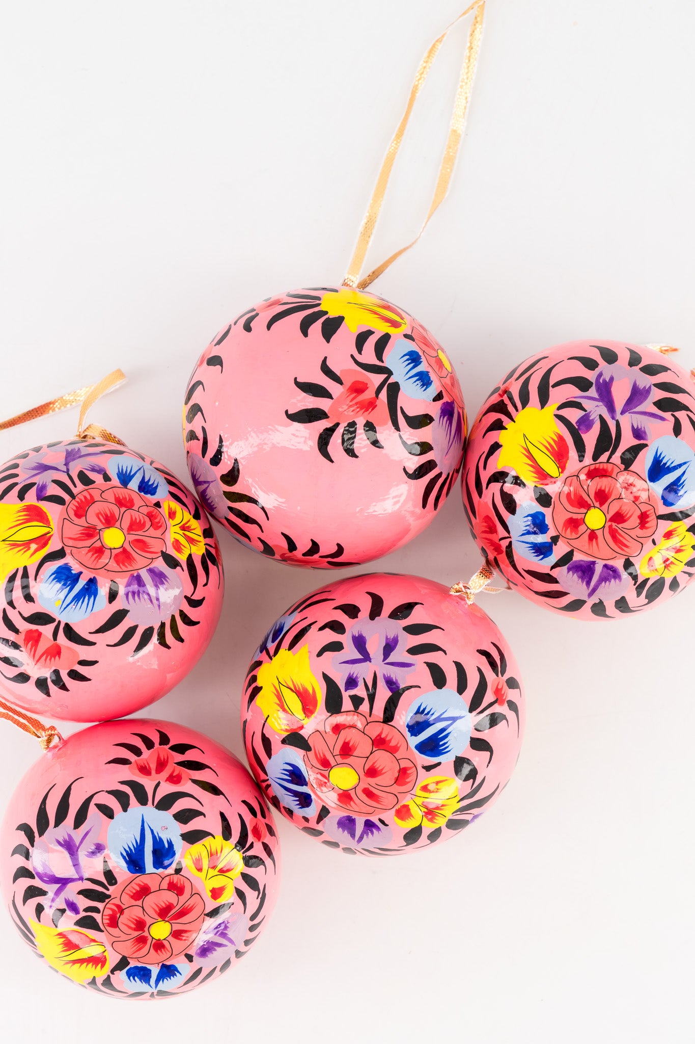 Wood Ornament - Pink Ball