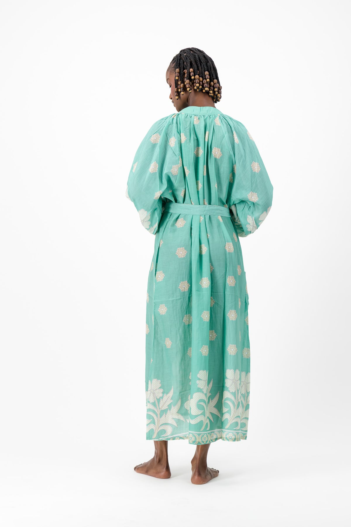 Samantha Dress - Turquoise Flower