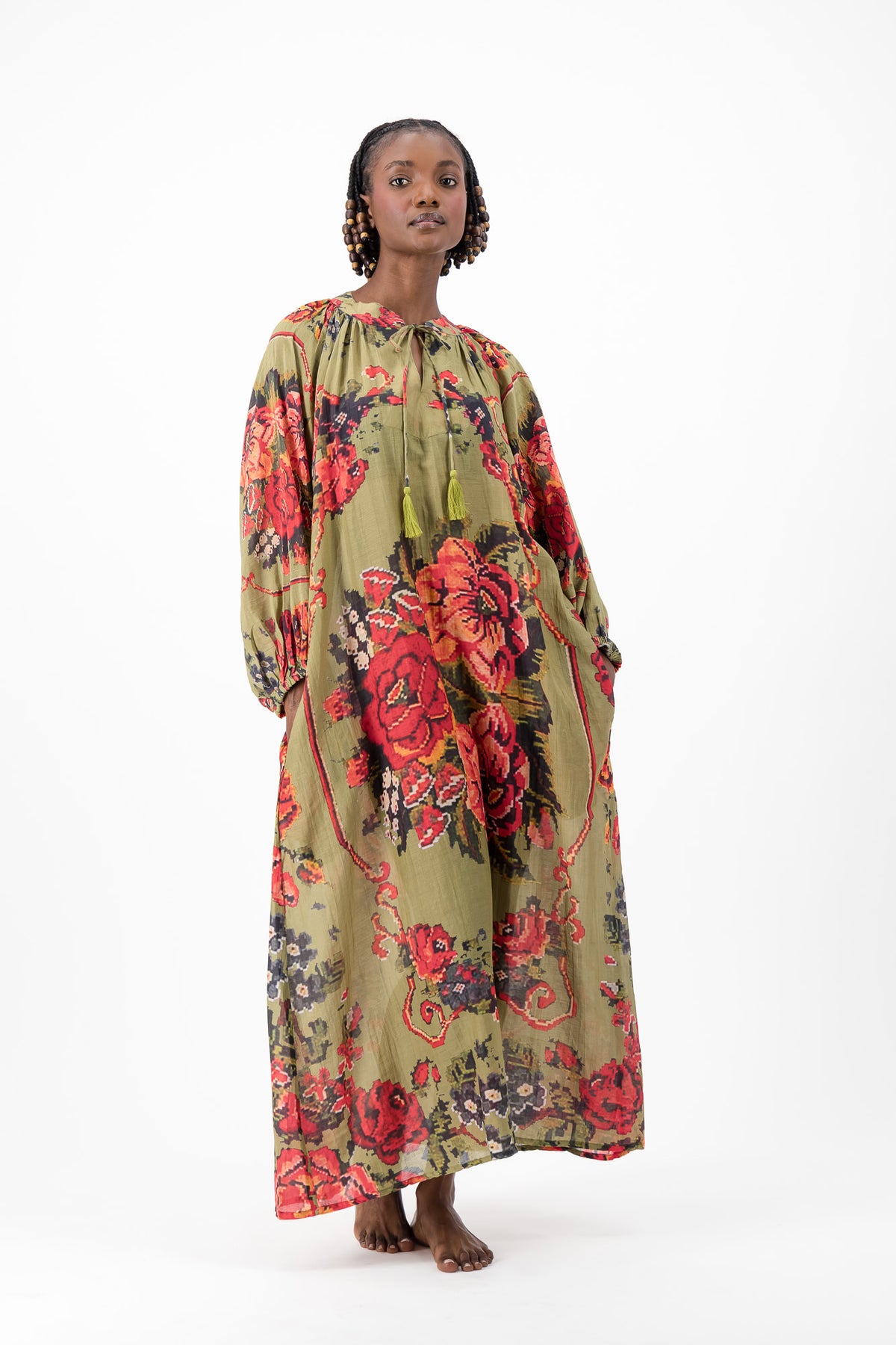 Samantha Dress - Olive Chartreuse