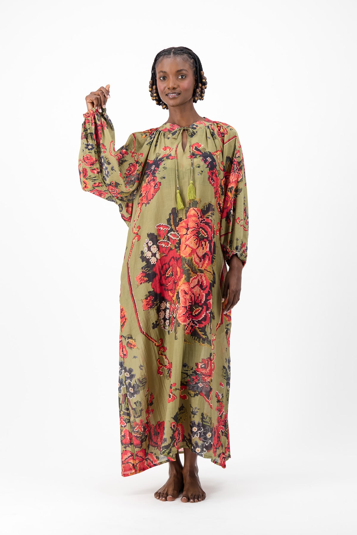 Samantha Dress - Olive Chartreuse