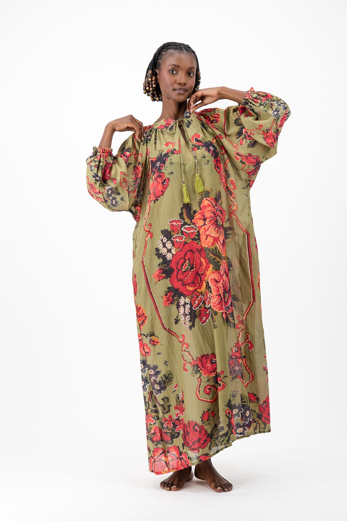 Samantha Dress - Olive Chartreuse
