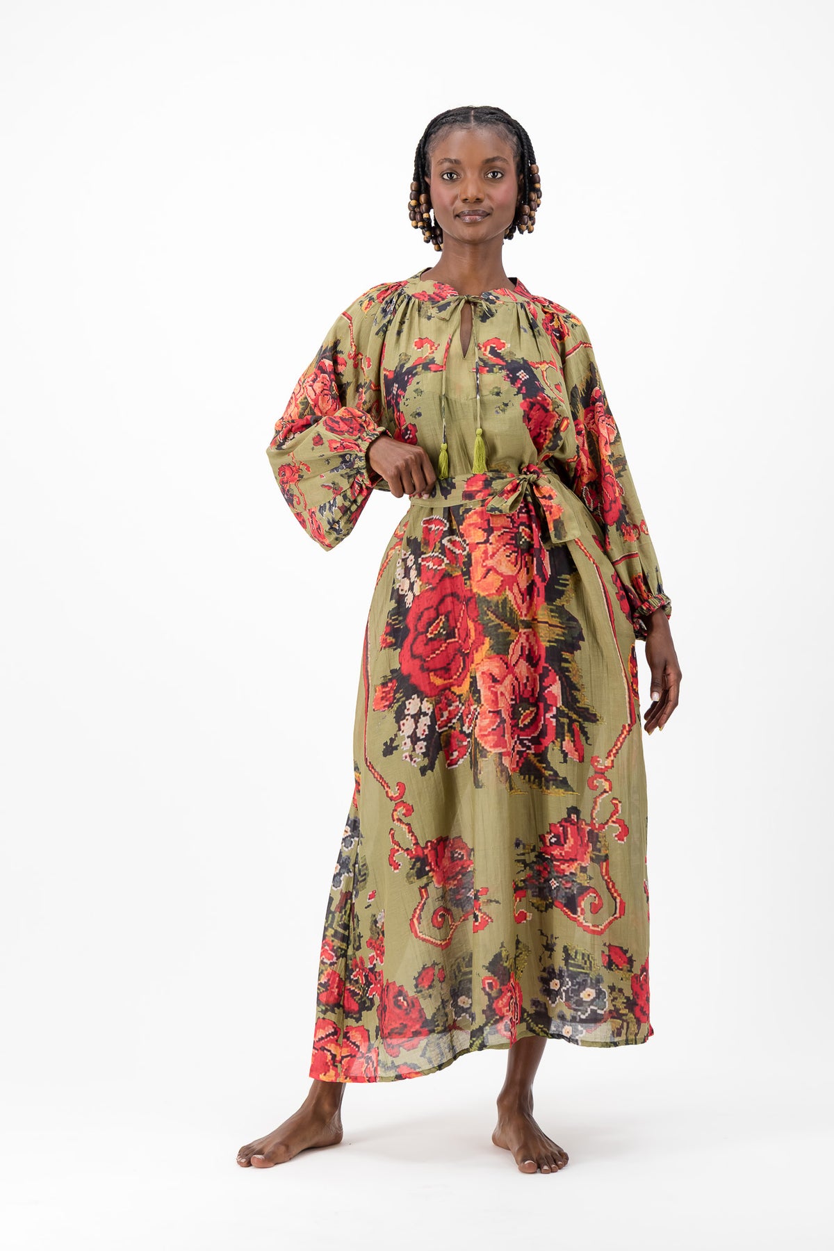 Samantha Dress - Olive Chartreuse