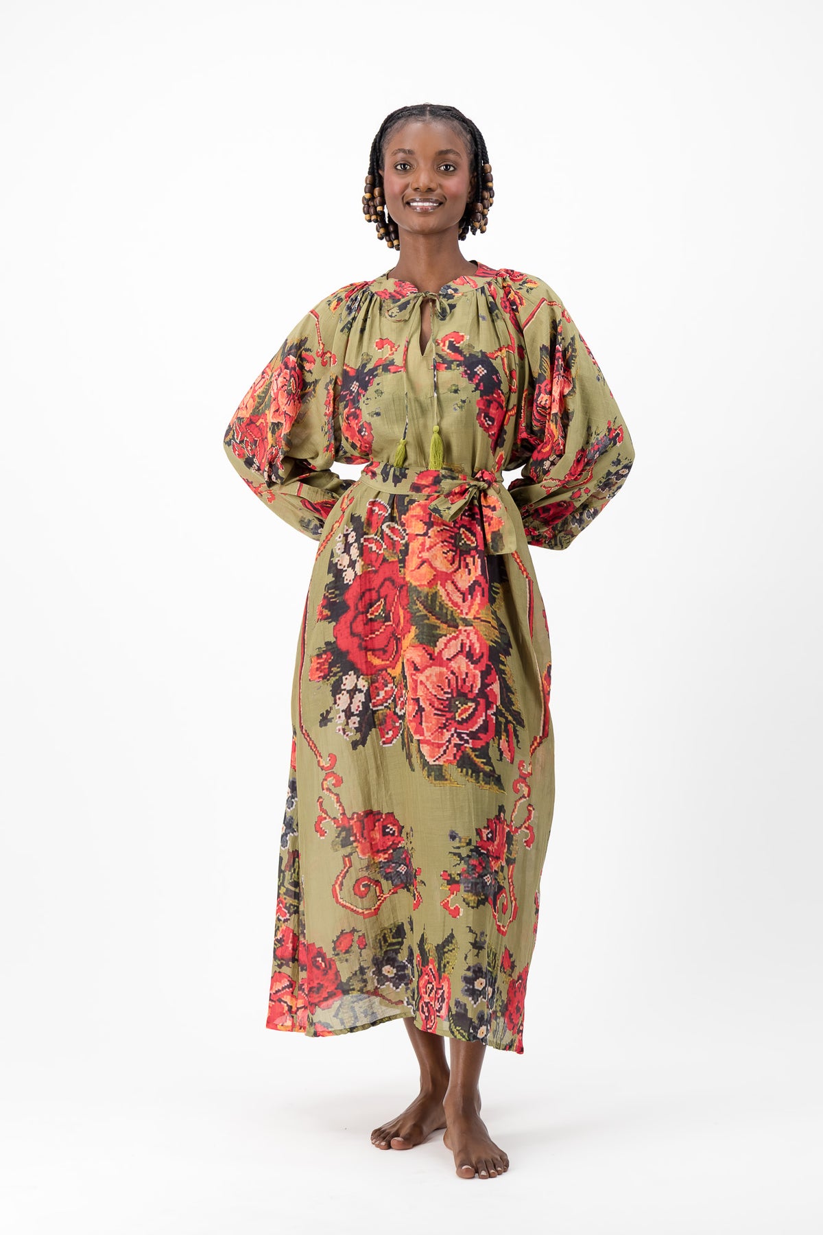 Samantha Dress - Olive Chartreuse