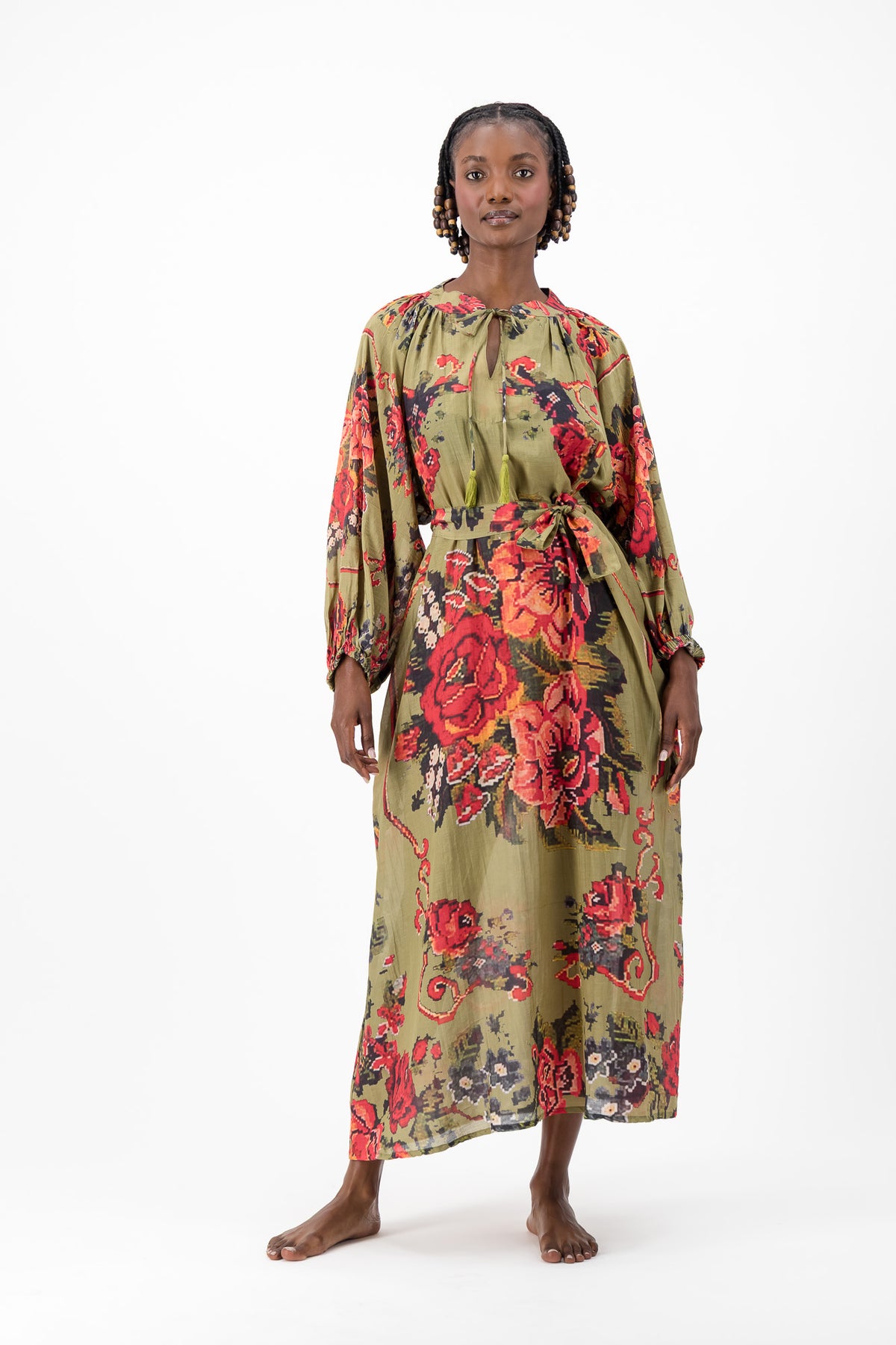 Samantha Dress - Olive Chartreuse