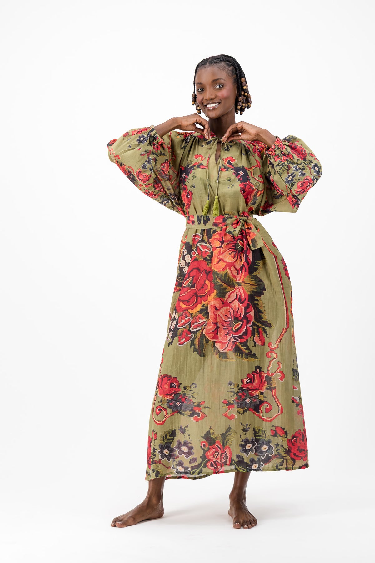Samantha Dress - Olive Chartreuse