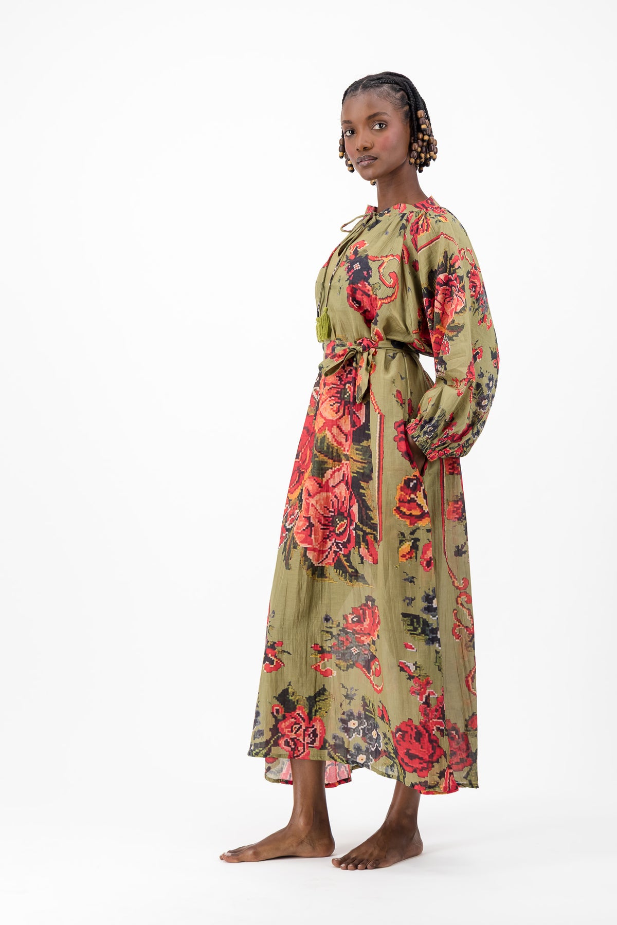 Samantha Dress - Olive Chartreuse
