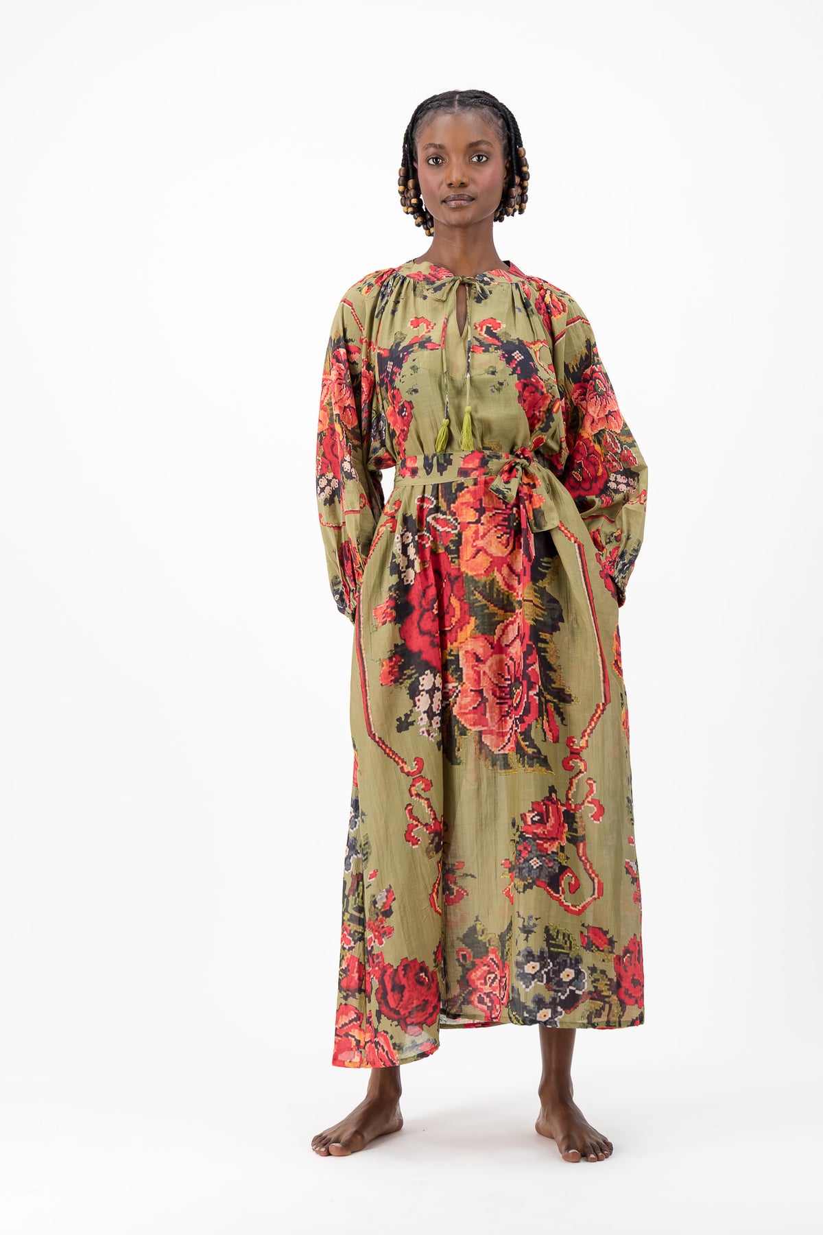 Samantha Dress - Olive Chartreuse