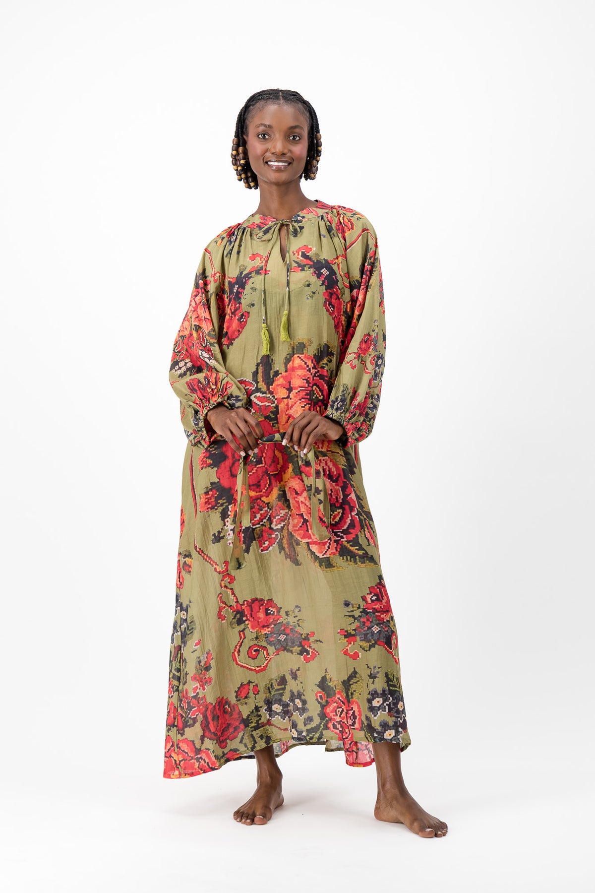Samantha Dress - Olive Chartreuse