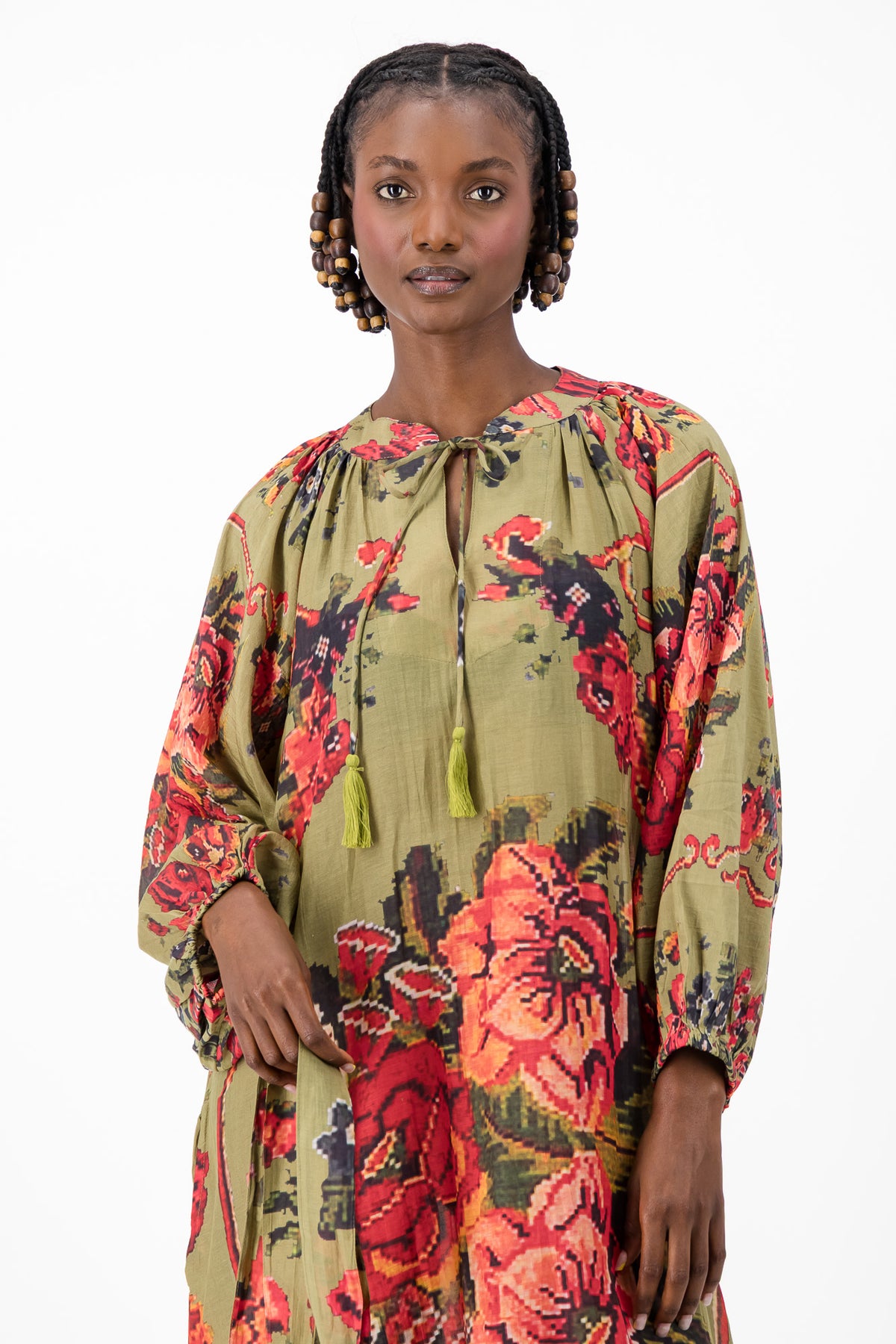 Samantha Dress - Olive Chartreuse