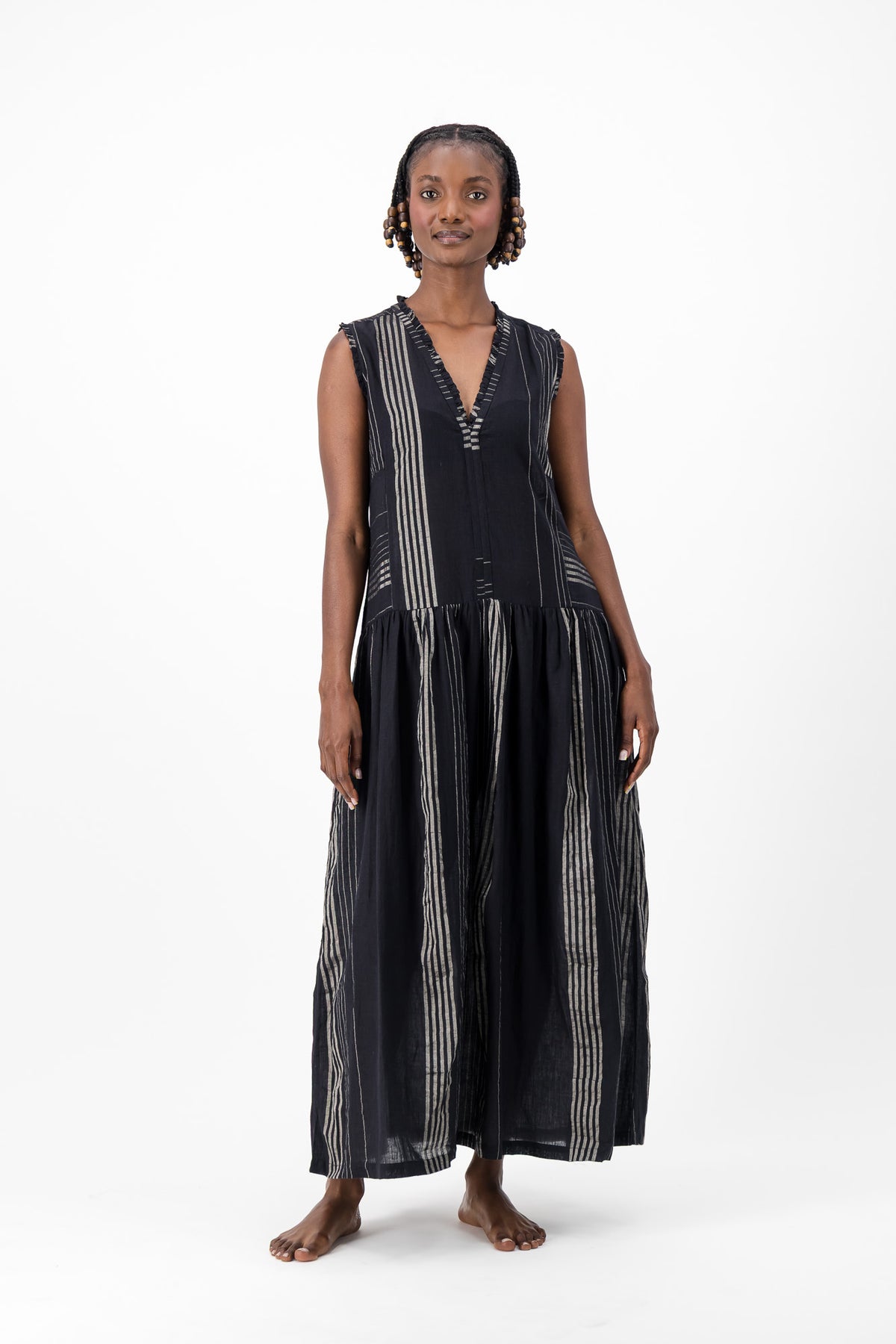 Nevermind Handloom Dress - Black & Silver Lurex