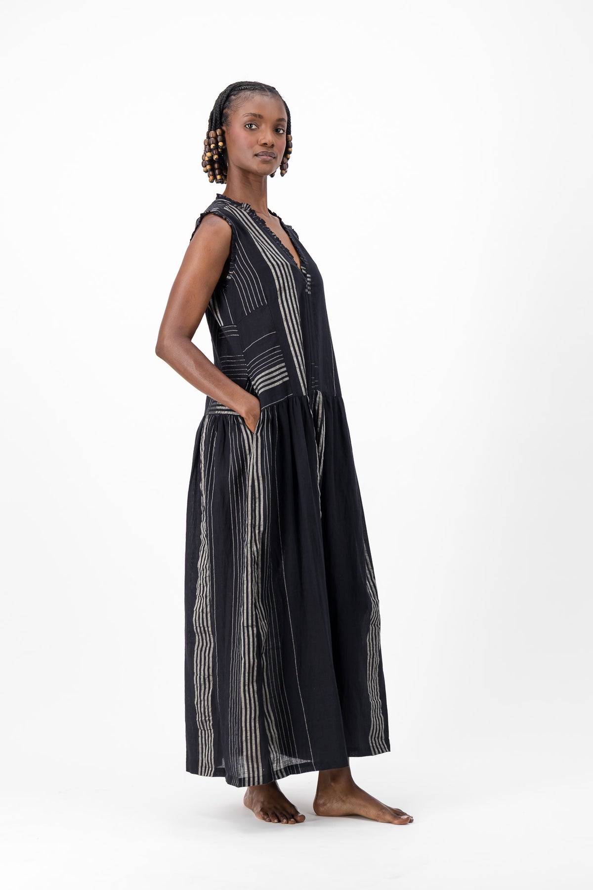 Nevermind Handloom Dress - Black & Silver Lurex