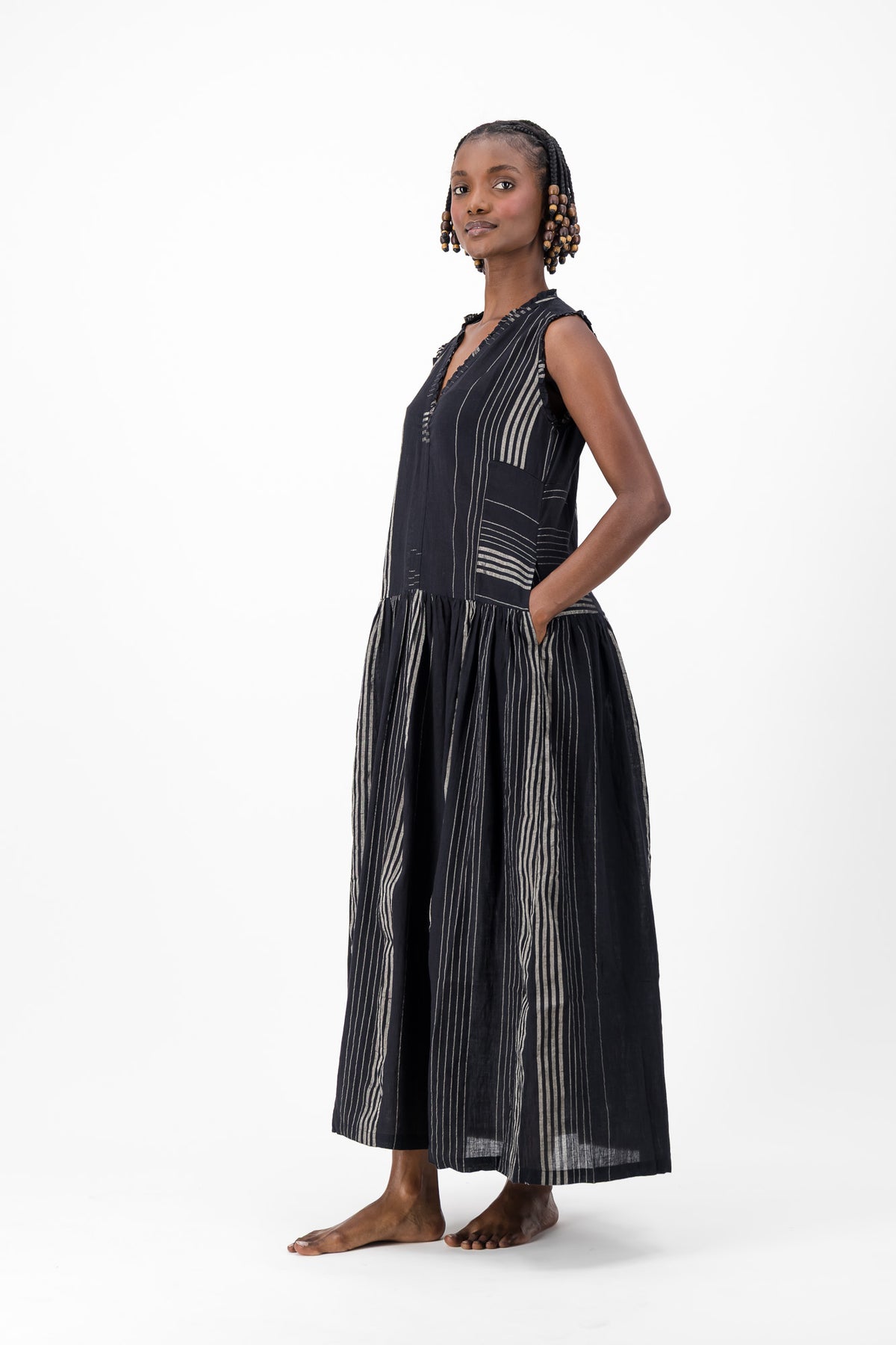 Nevermind Handloom Dress - Black & Silver Lurex