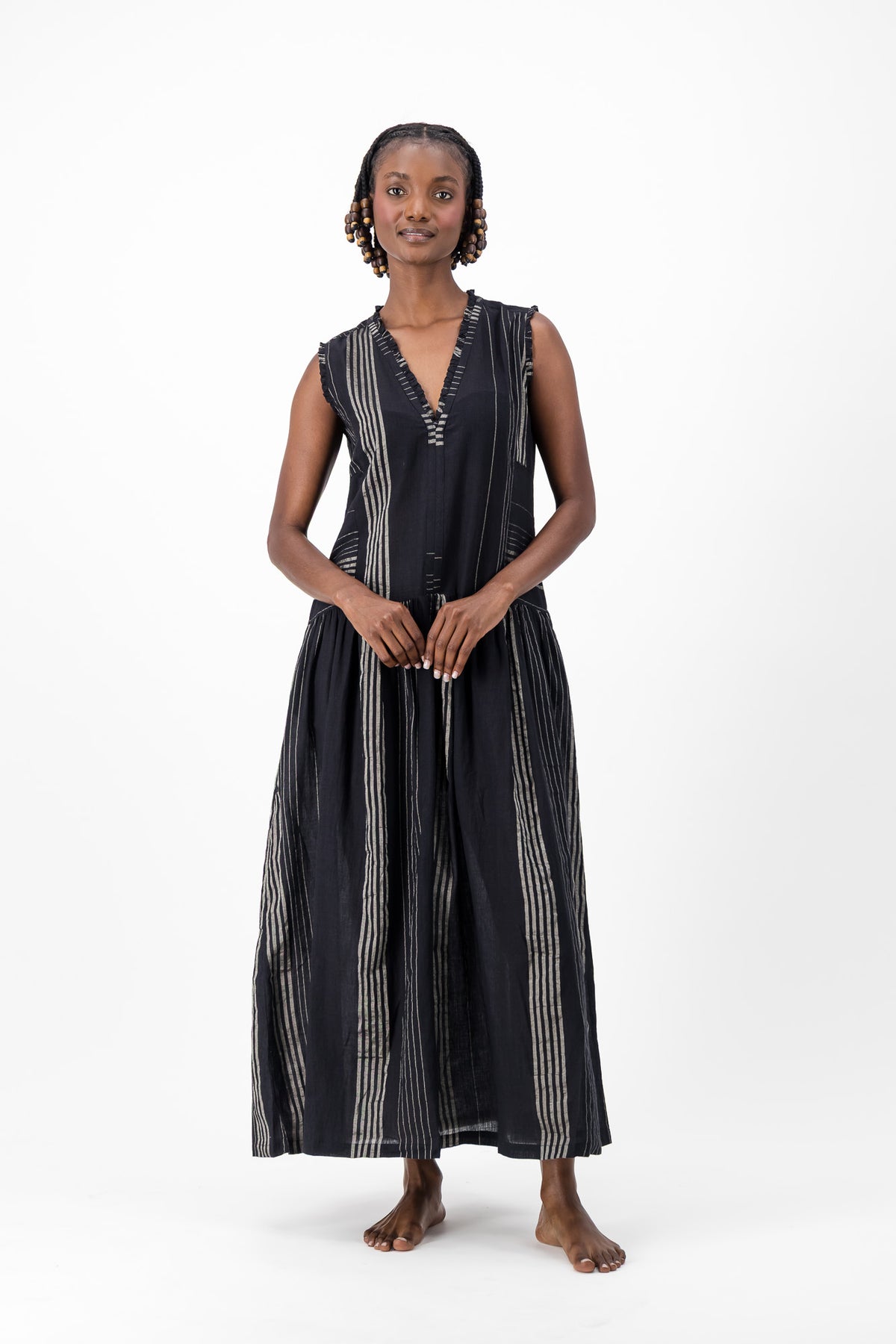 Nevermind Handloom Dress - Black & Silver Lurex
