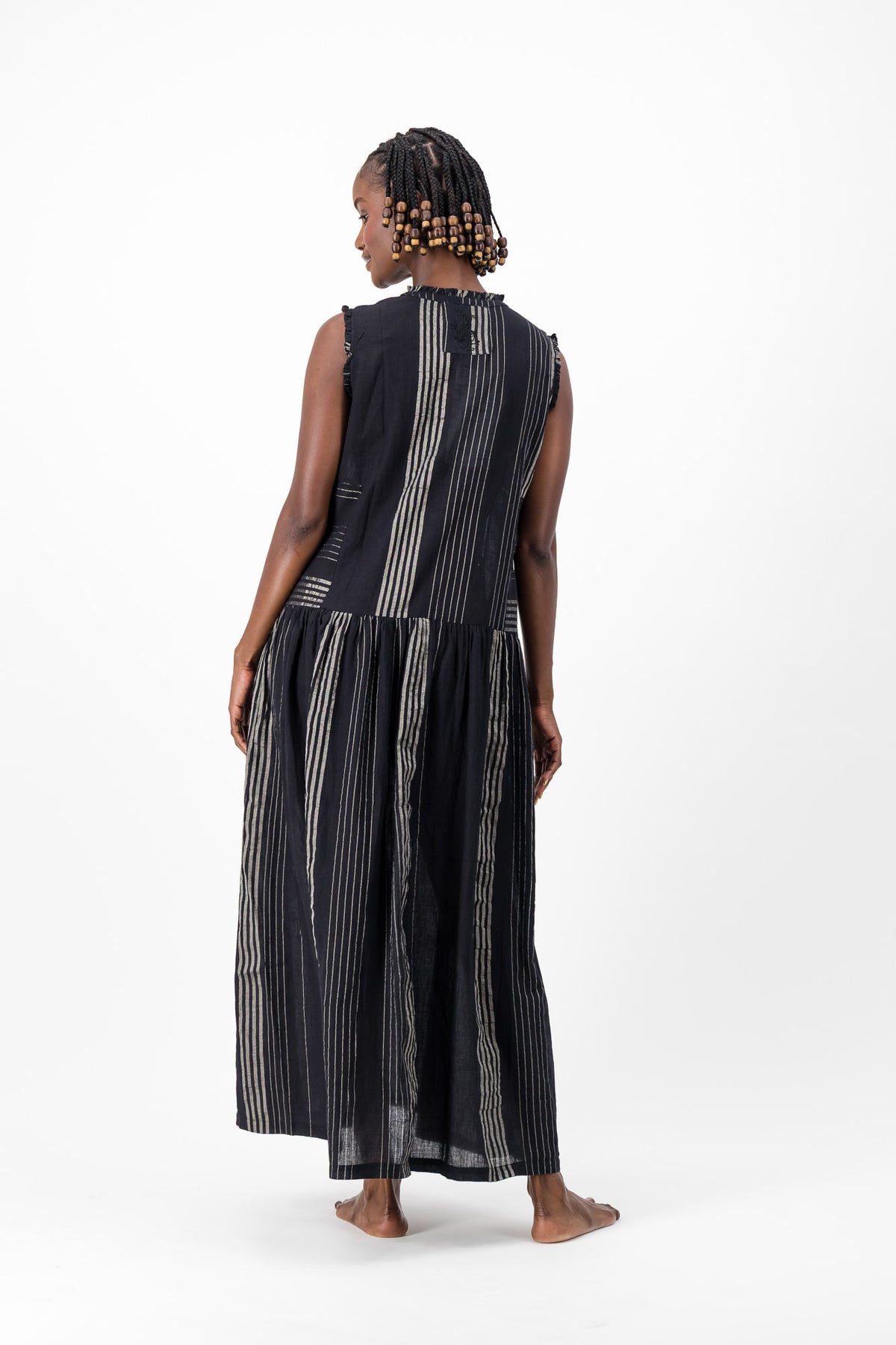 Nevermind Handloom Dress - Black & Silver Lurex