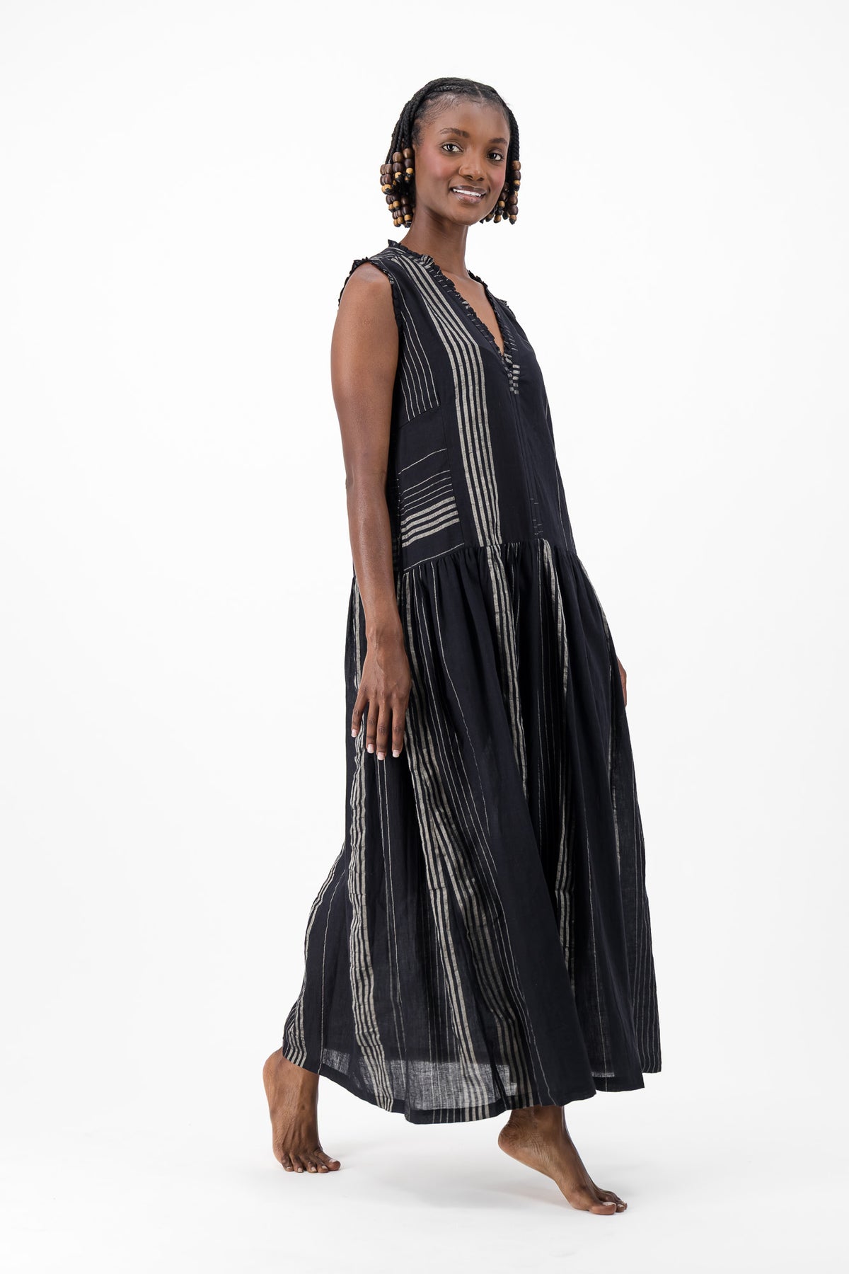 Nevermind Handloom Dress - Black & Silver Lurex