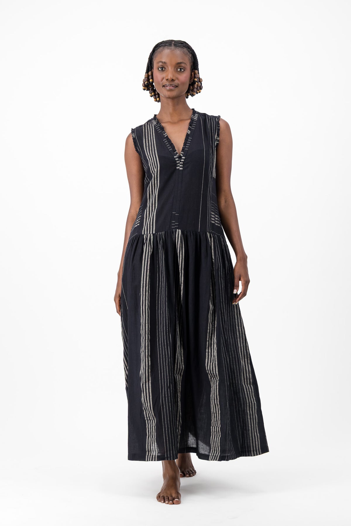 Nevermind Handloom Dress - Black & Silver Lurex