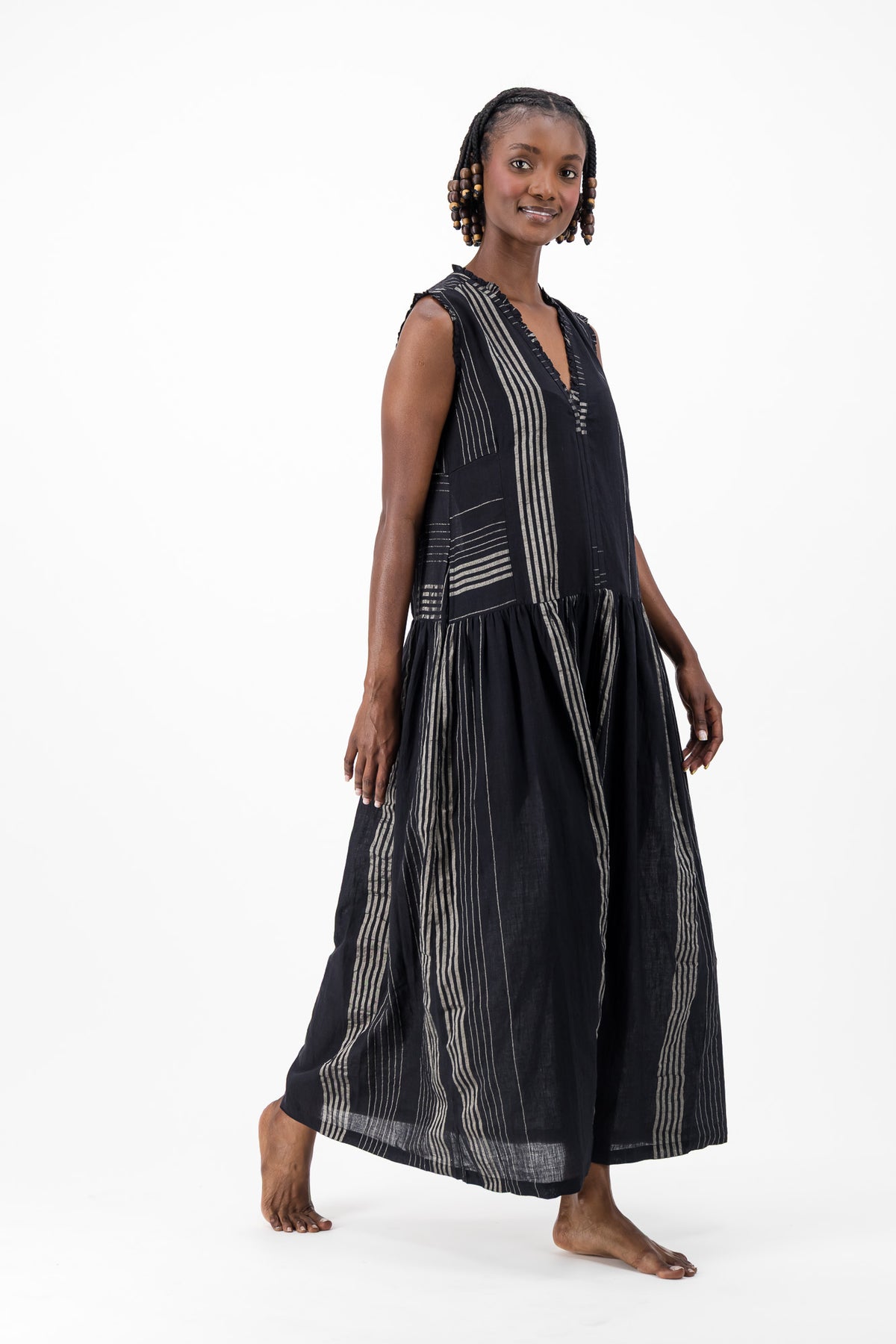 Nevermind Handloom Dress - Black & Silver Lurex