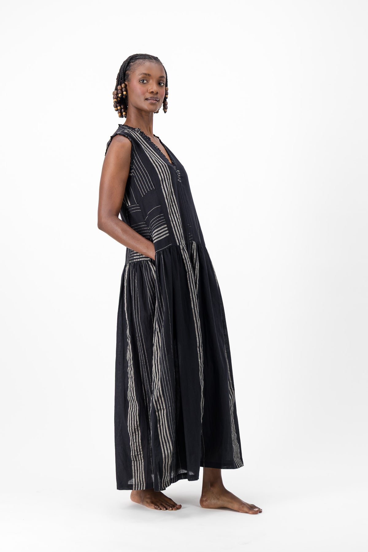 Nevermind Handloom Dress - Black & Silver Lurex