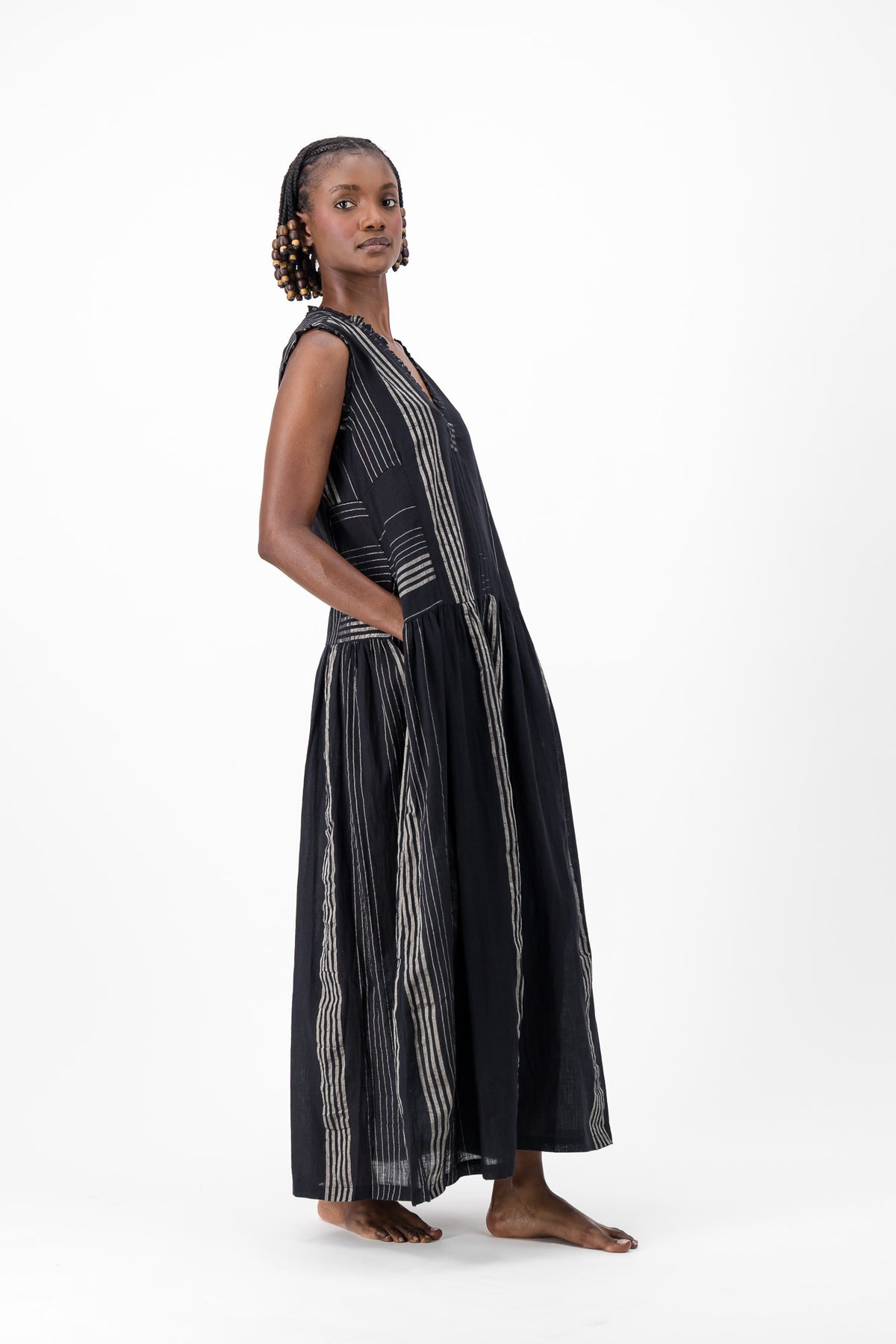 Nevermind Handloom Dress - Black & Silver Lurex