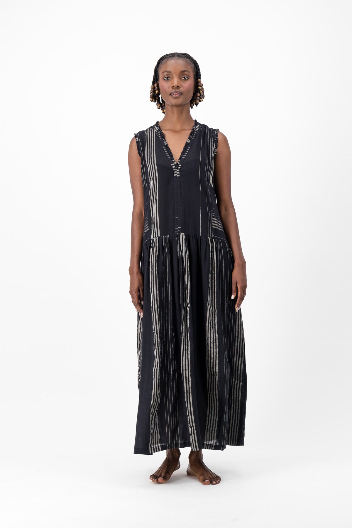 Nevermind Handloom Dress - Black & Silver Lurex