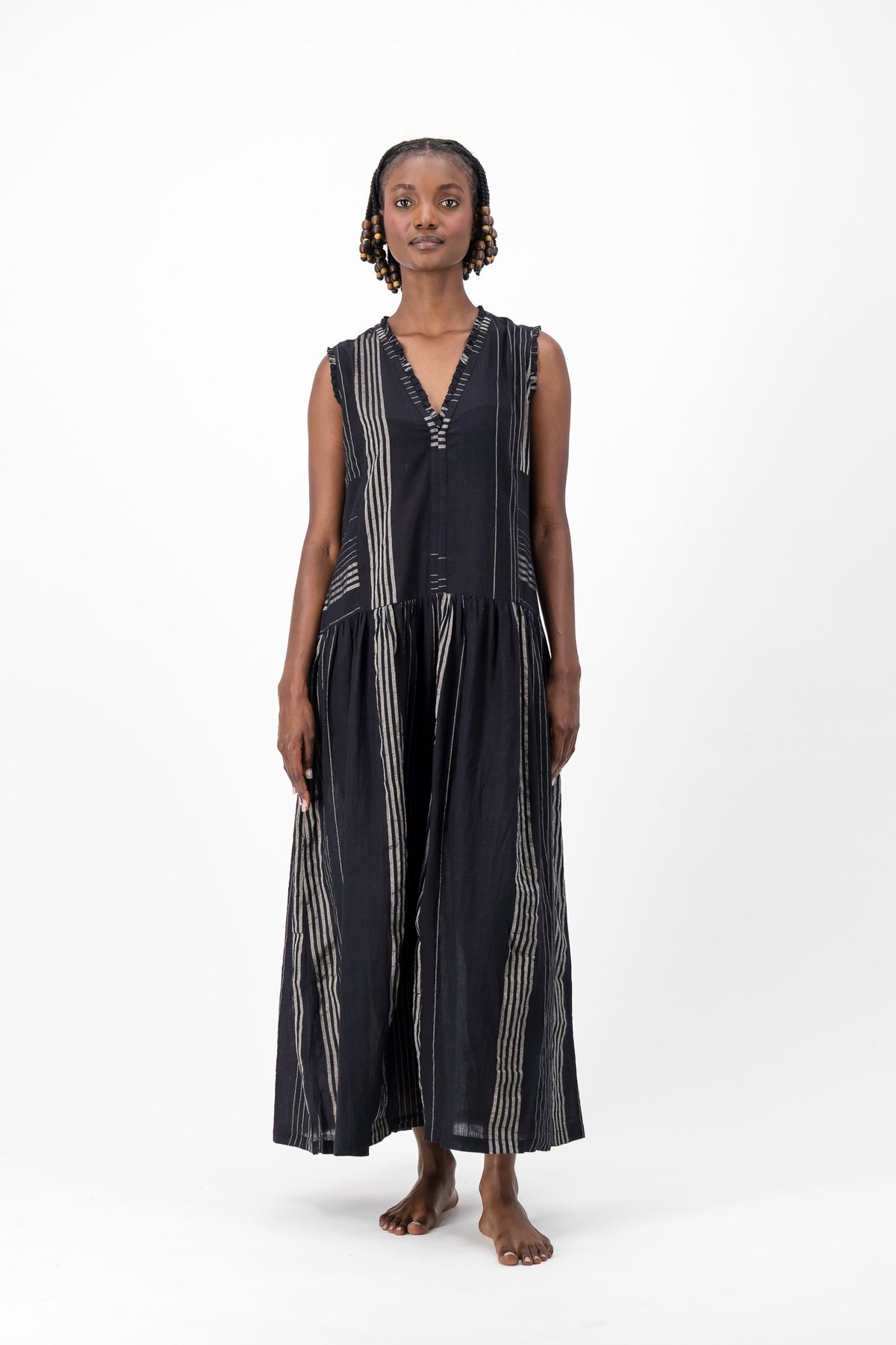 Nevermind Handloom Dress - Black & Silver Lurex