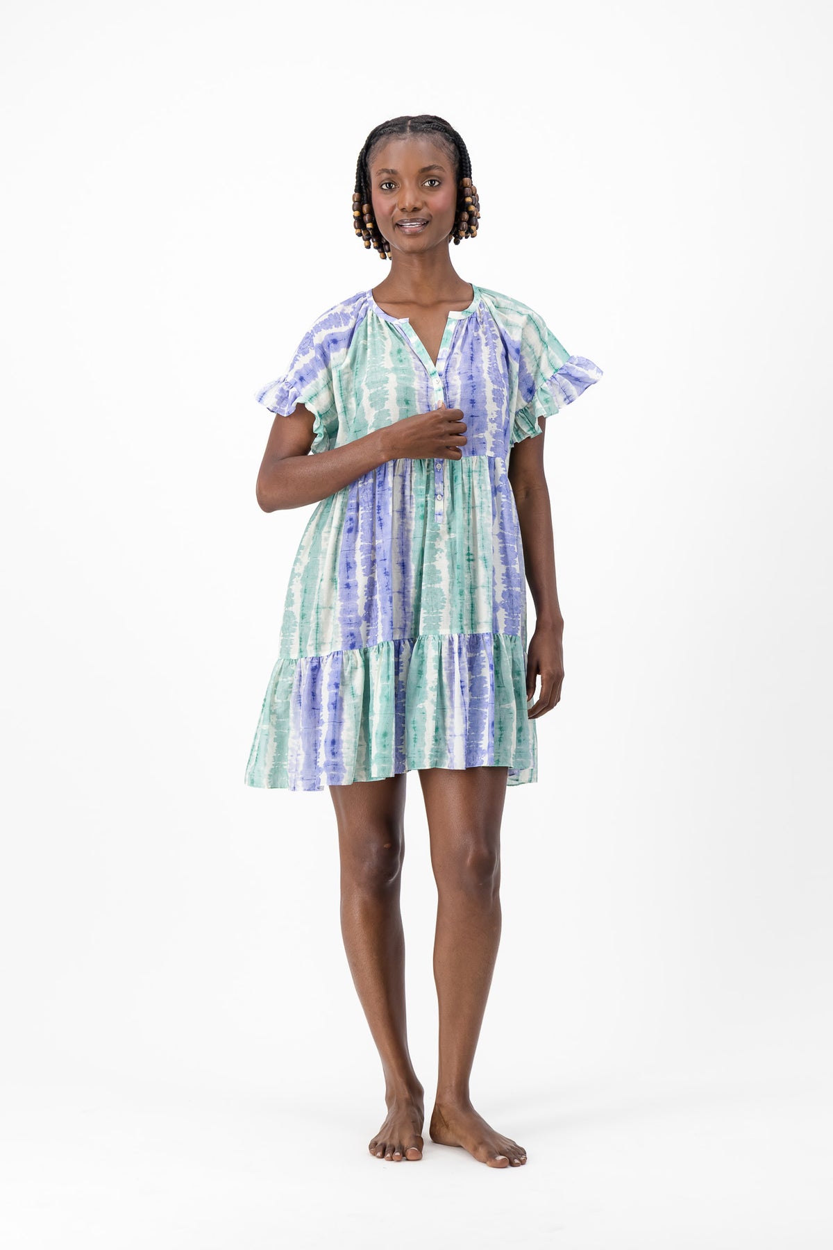 Mally Dress - Blue Tie Dye