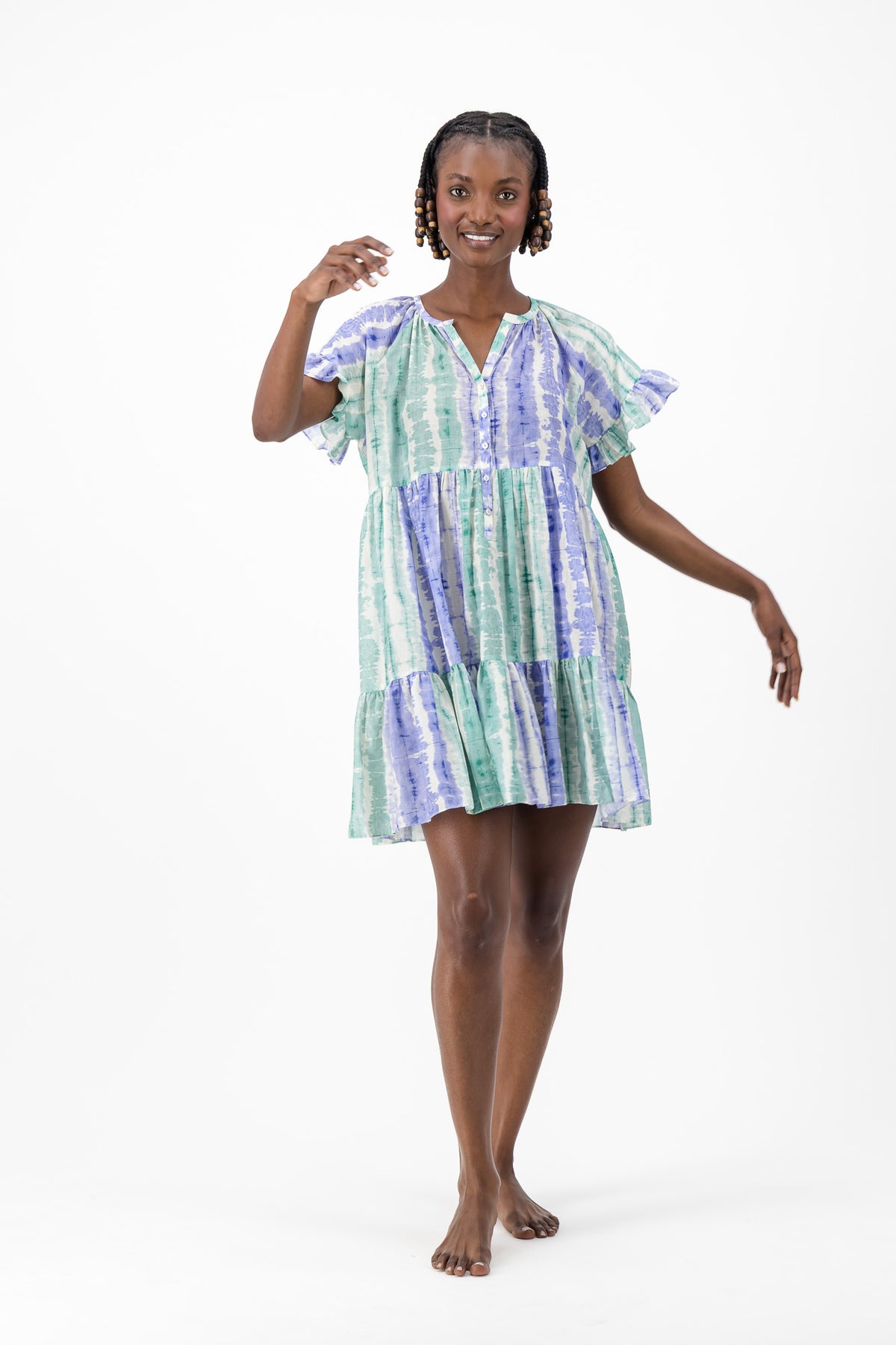 Mally Dress - Blue Tie Dye