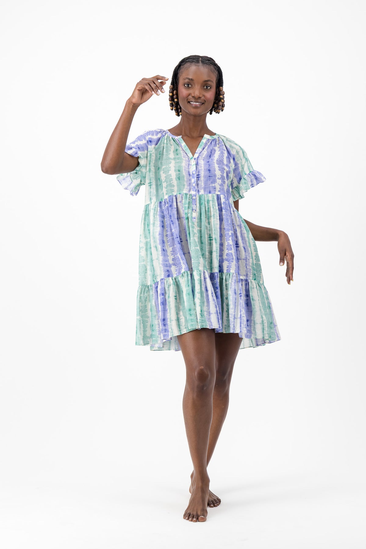 Mally Dress - Blue Tie Dye