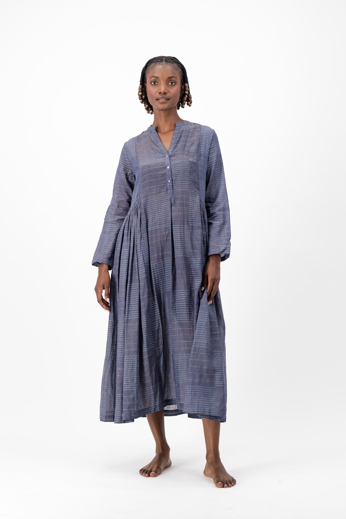 Love Dress Handloom Jamdani - Charcoal