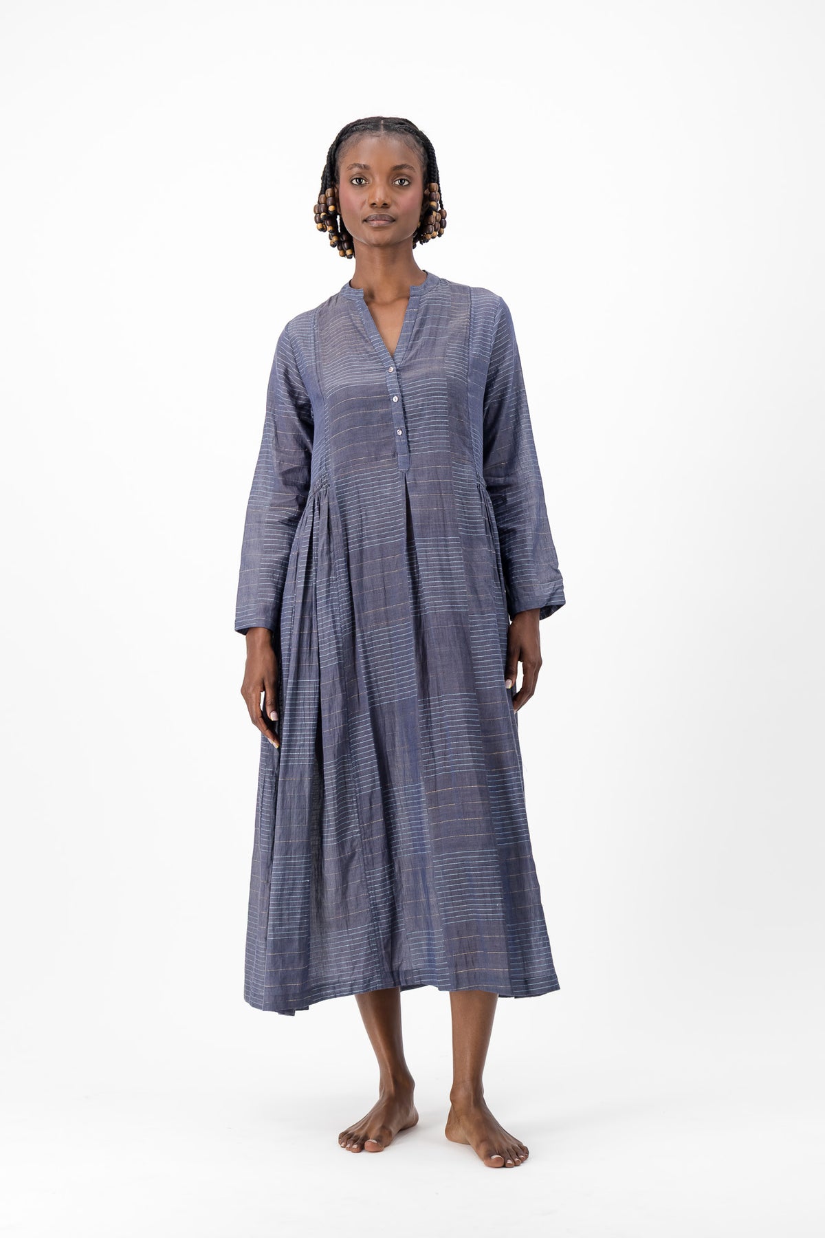 Love Dress Handloom Jamdani - Charcoal
