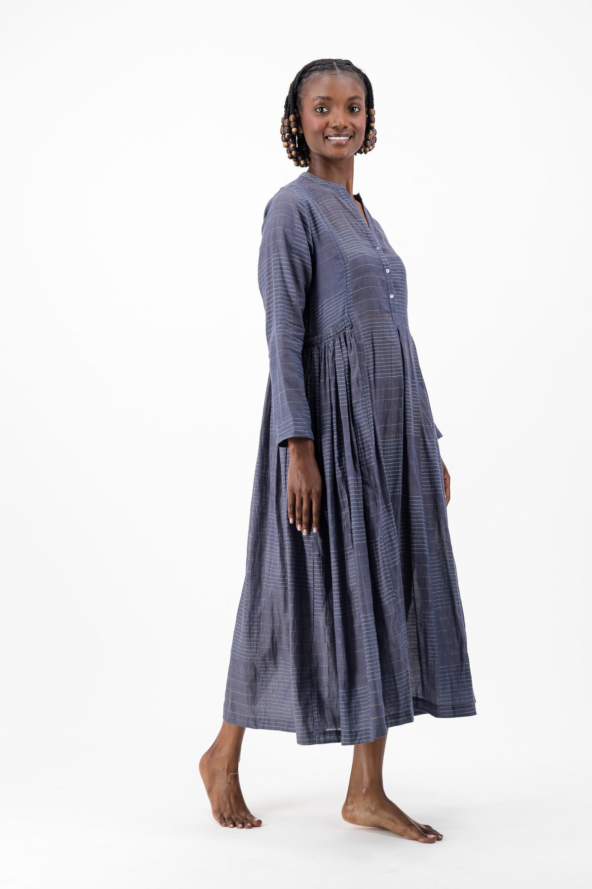 Love Dress Handloom Jamdani - Charcoal