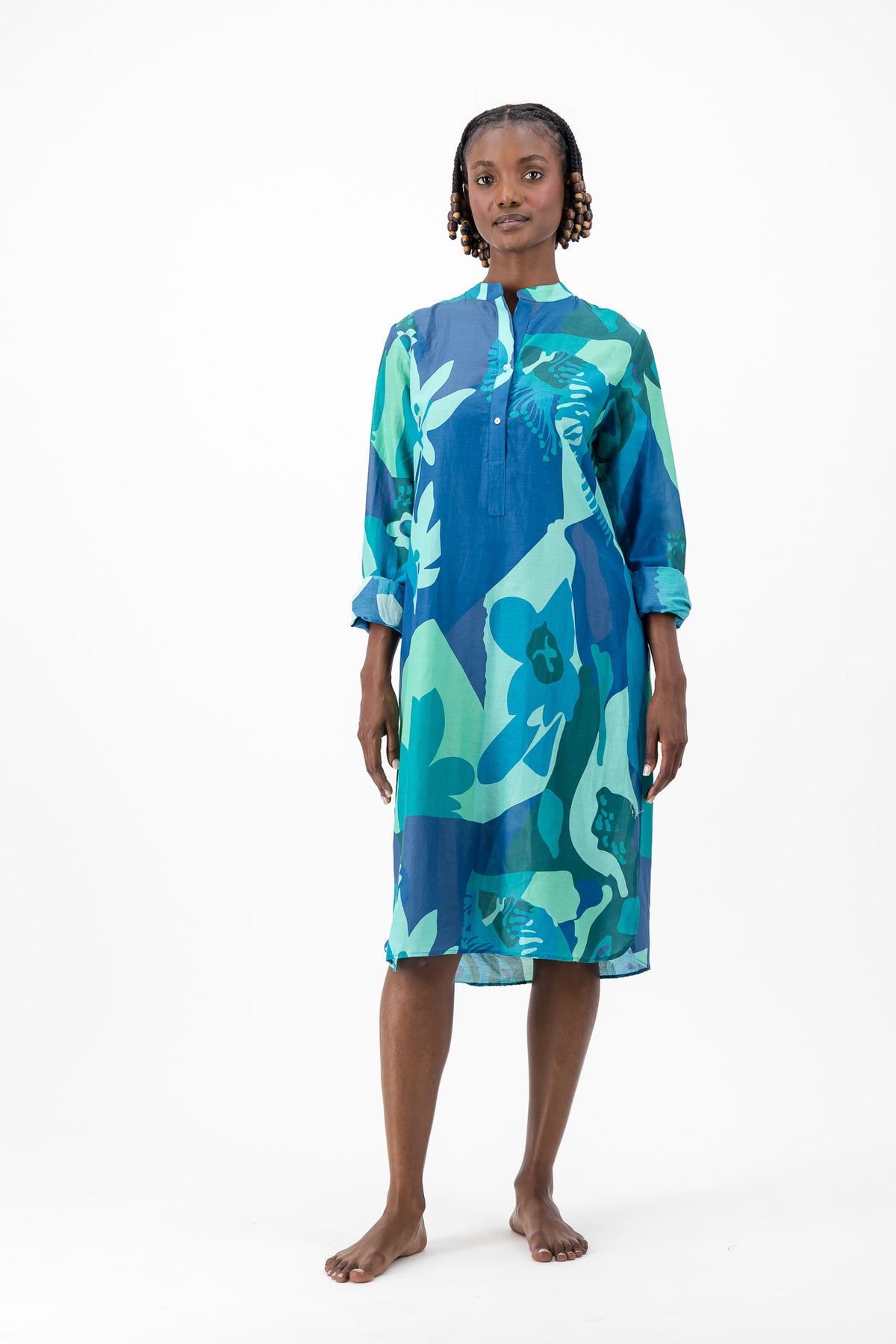Rajah - Blue Bloom Geometric