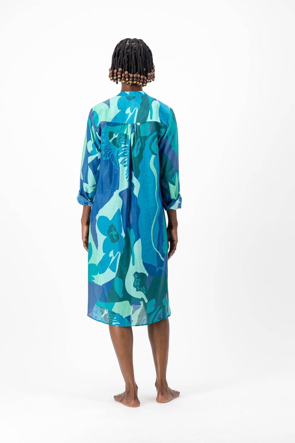 Rajah - Blue Bloom Geometric