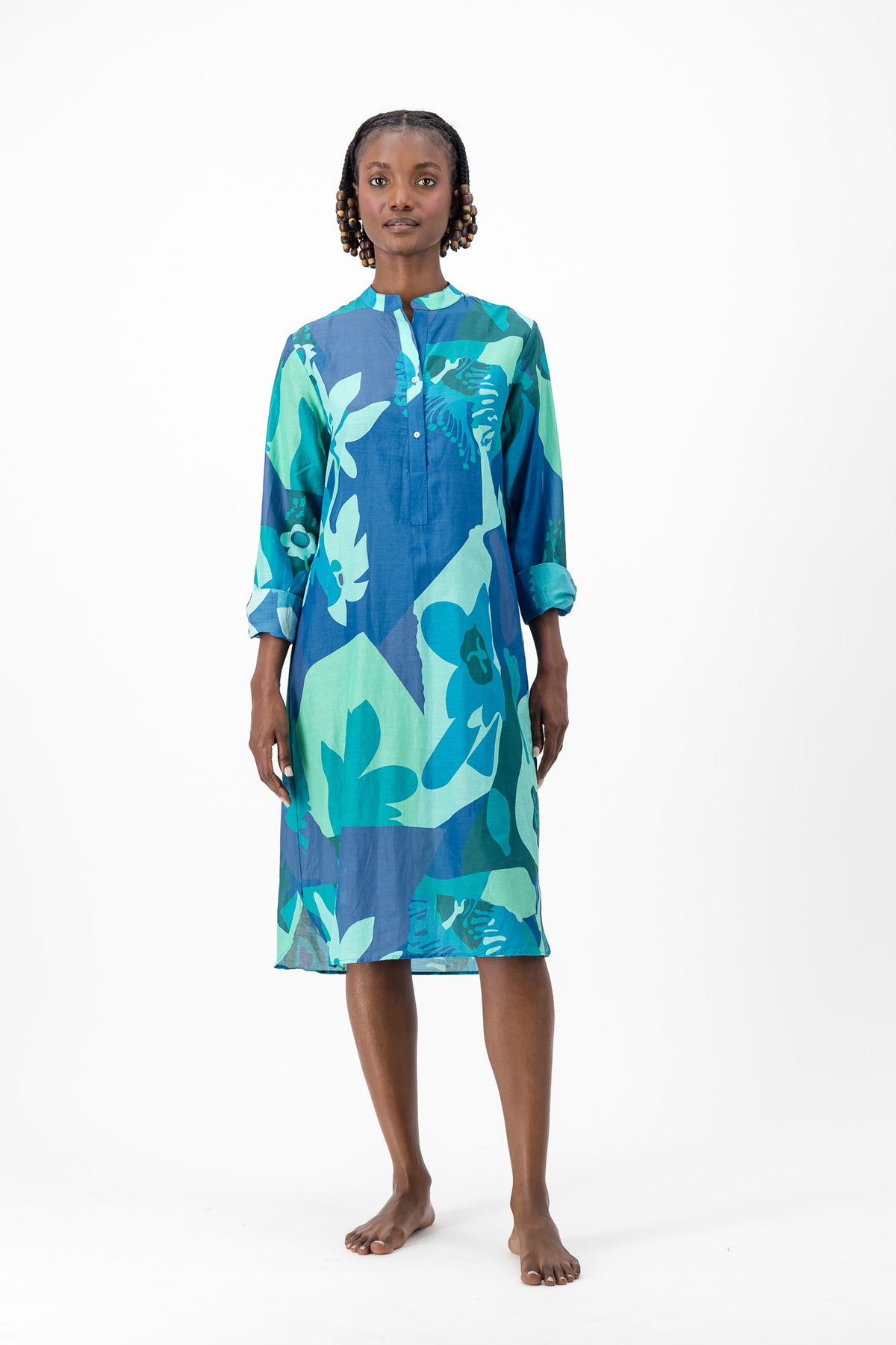 Rajah - Blue Bloom Geometric