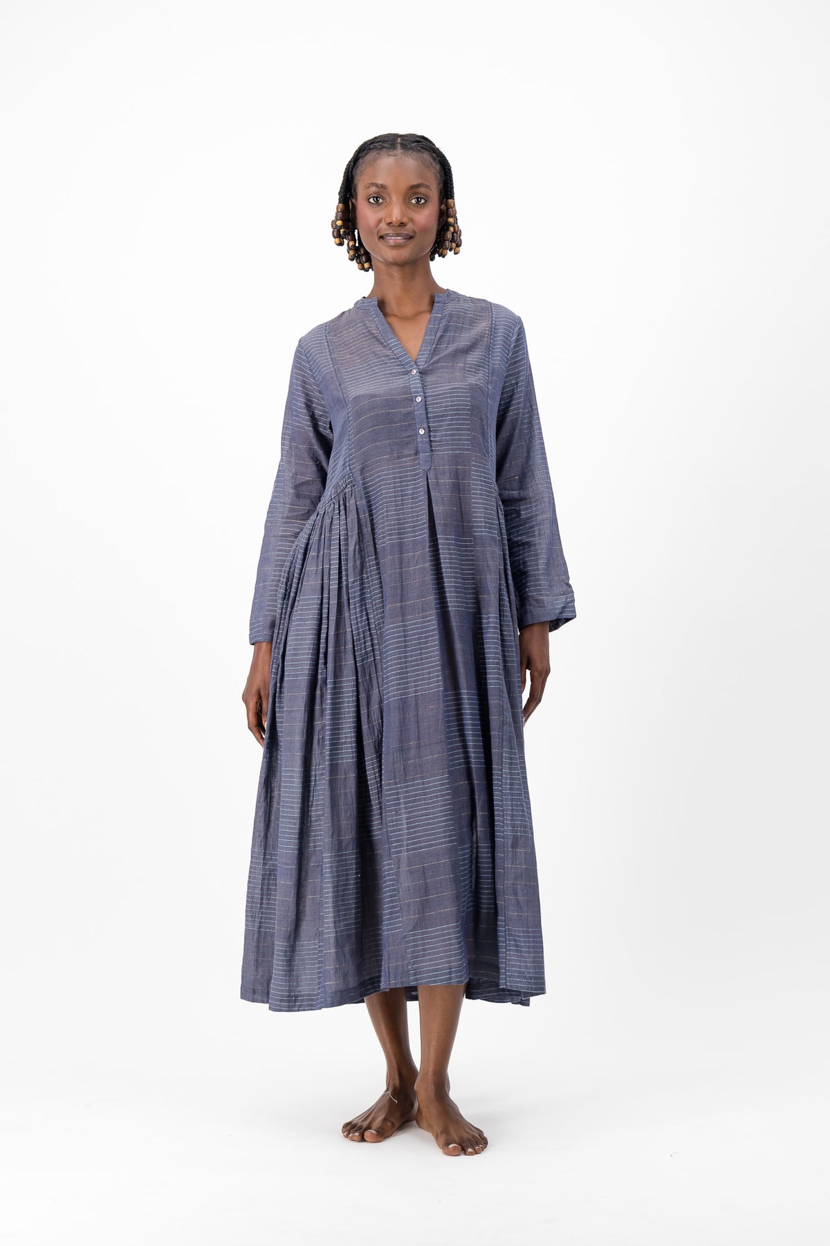 Love Dress Handloom Jamdani - Charcoal