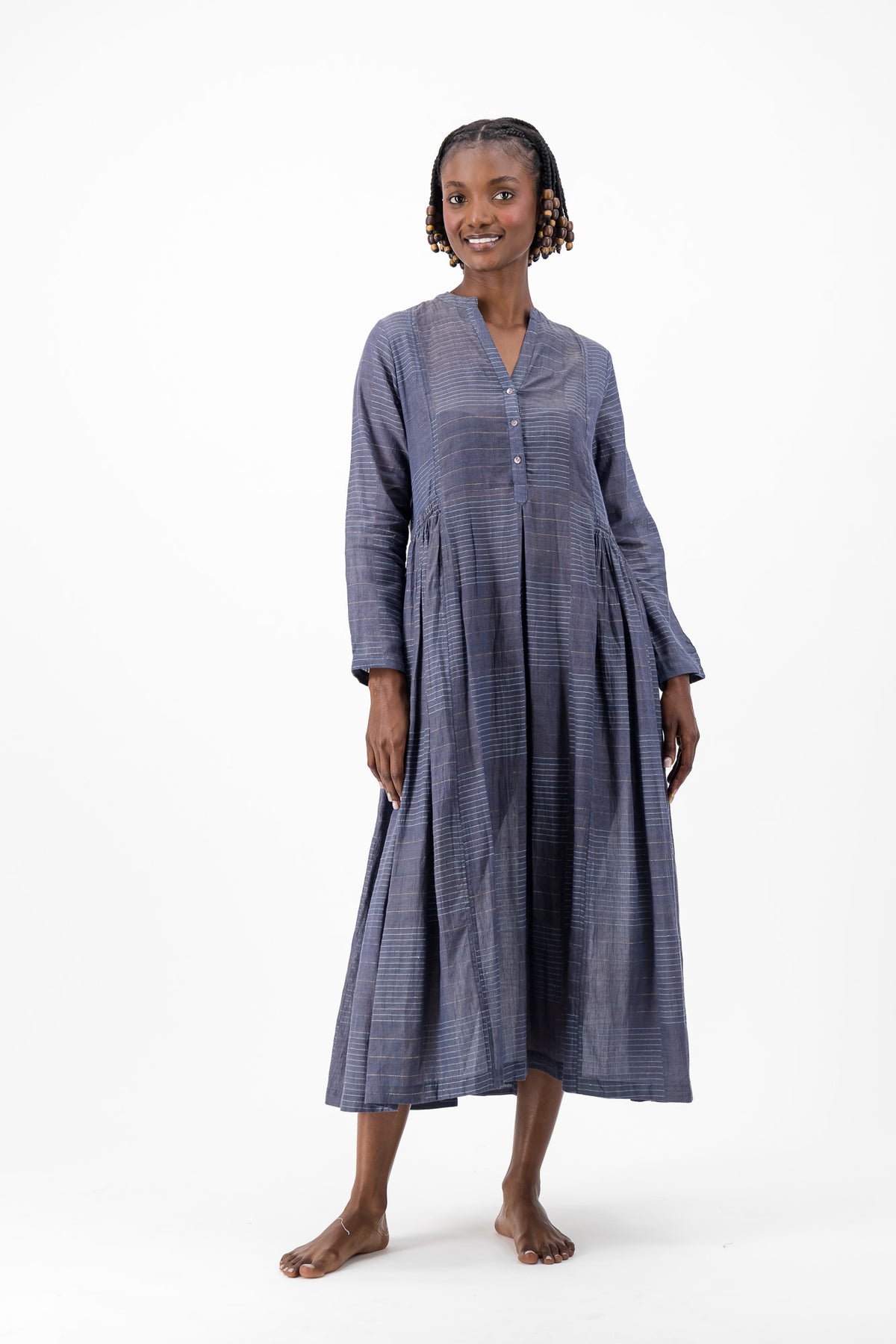 Love Dress Handloom Jamdani - Charcoal