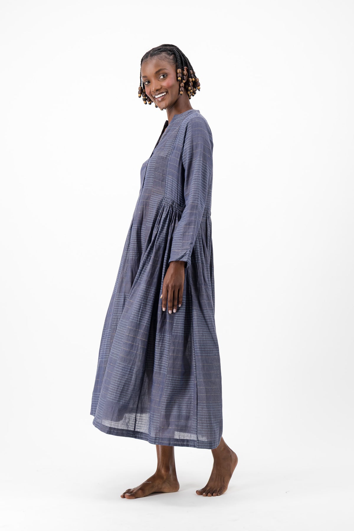 Love Dress Handloom Jamdani - Charcoal