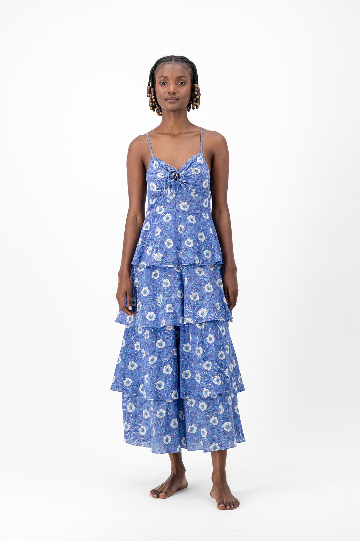 Sun Frill Dress - Royal Bloom