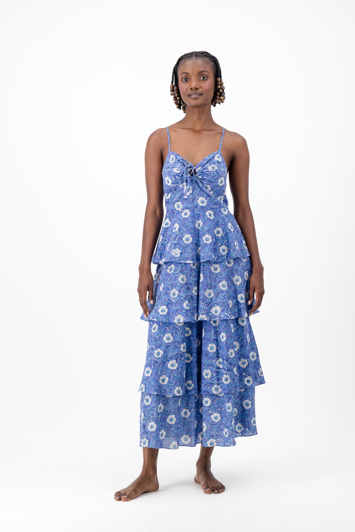 Sun Frill Dress - Royal Bloom