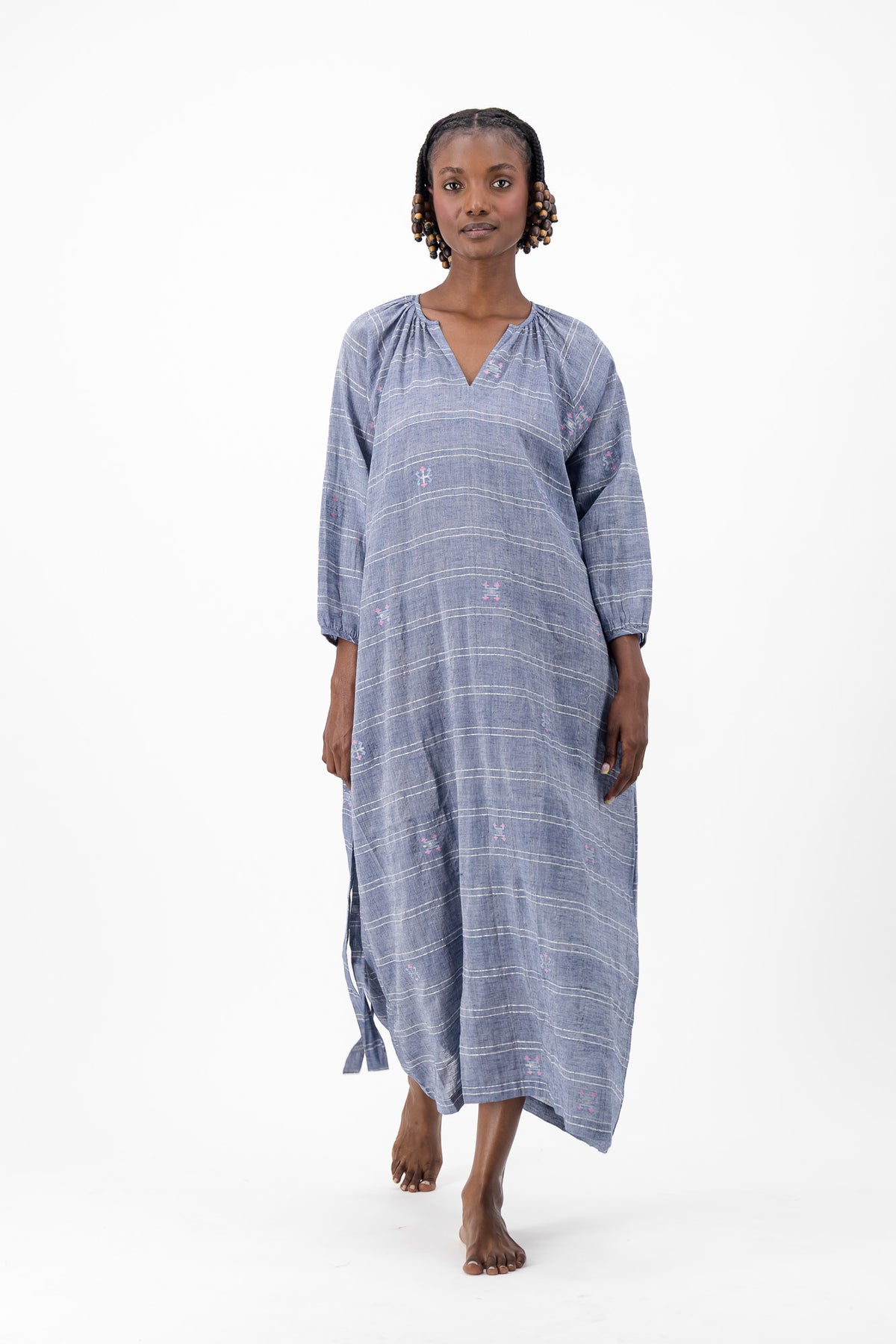 Love Dress Handloom Jamdani - Charcoal