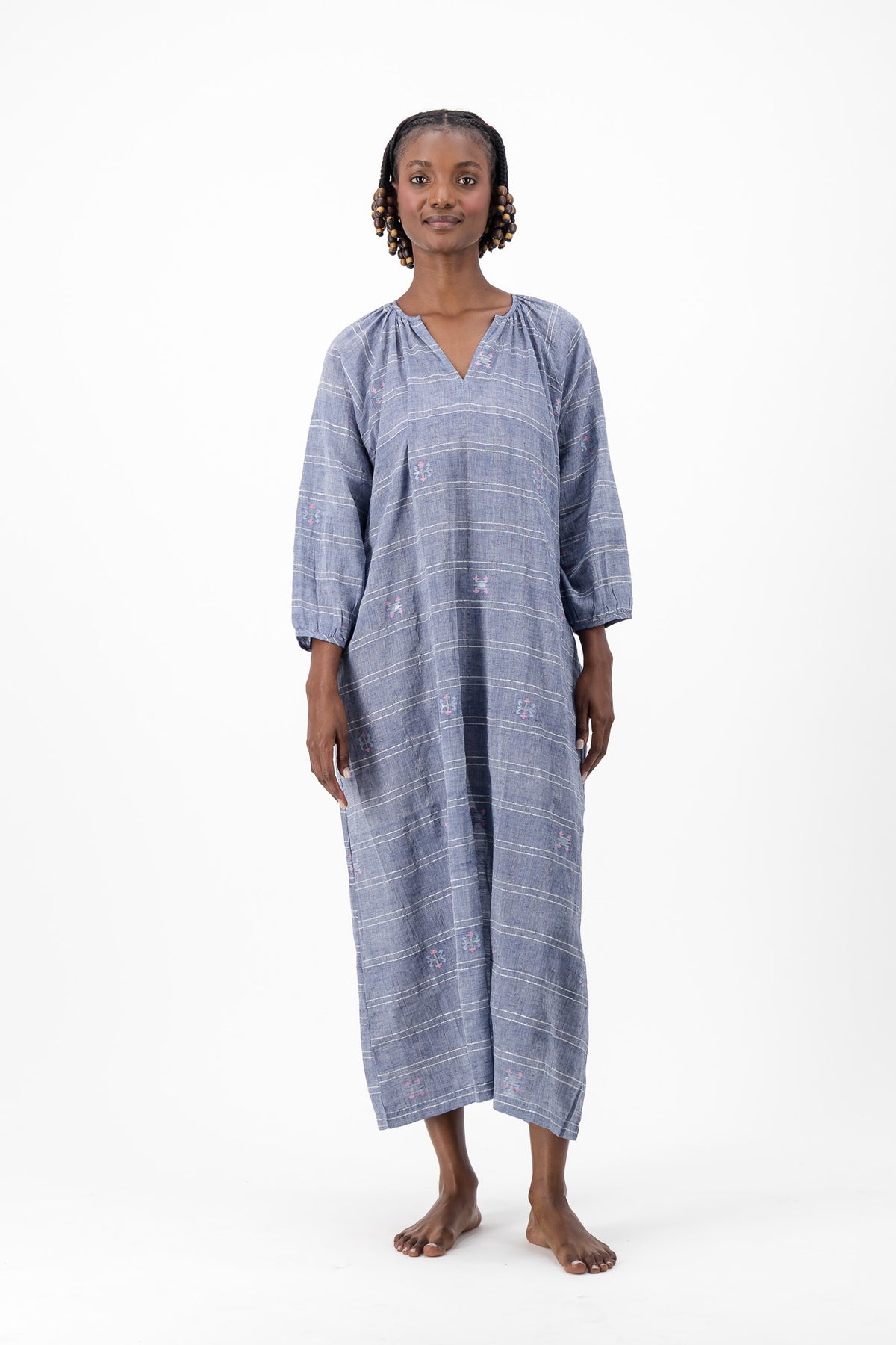 Love Dress Handloom Jamdani - Charcoal