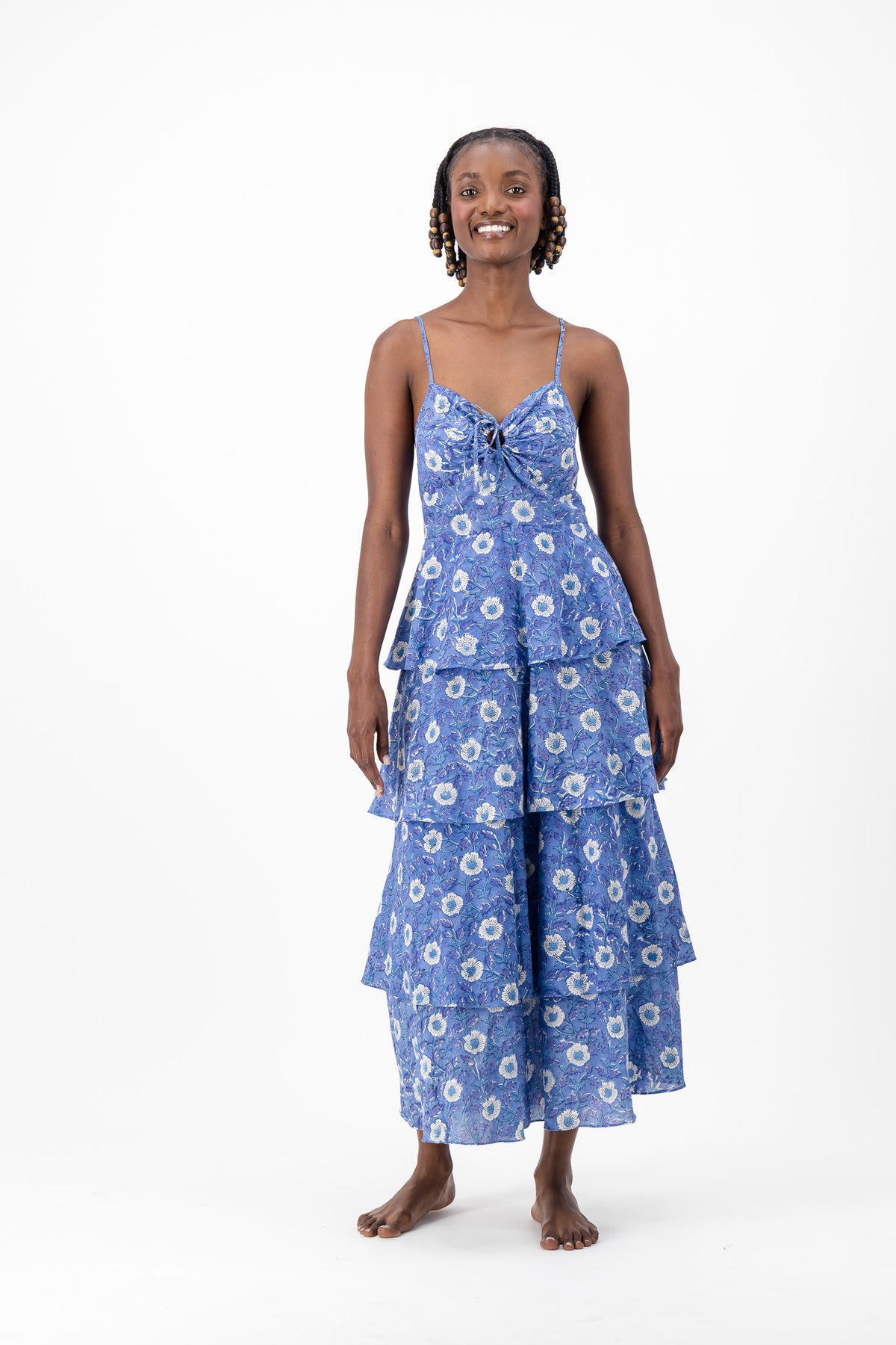 Sun Frill Dress - Royal Bloom