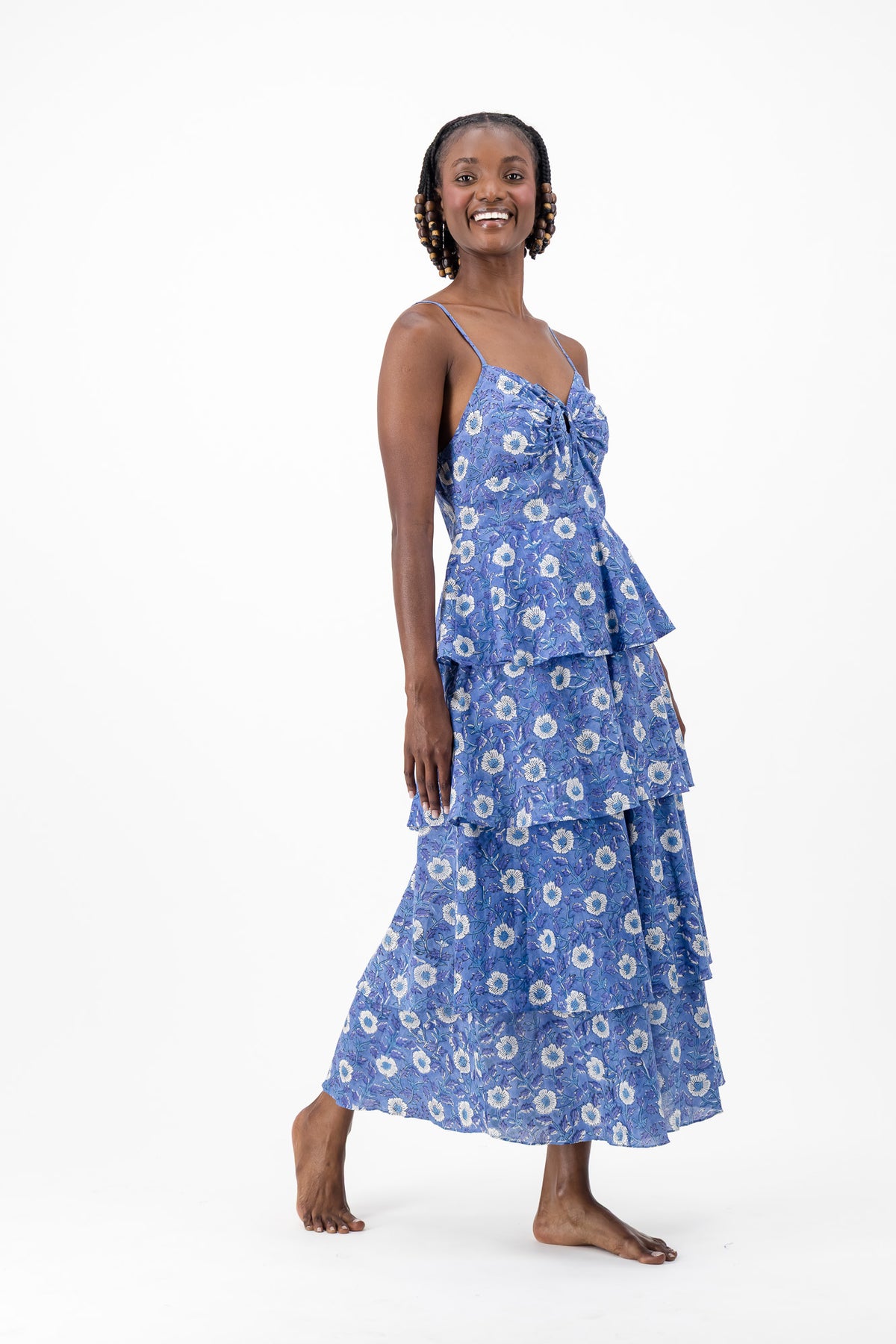 Sun Frill Dress - Royal Bloom