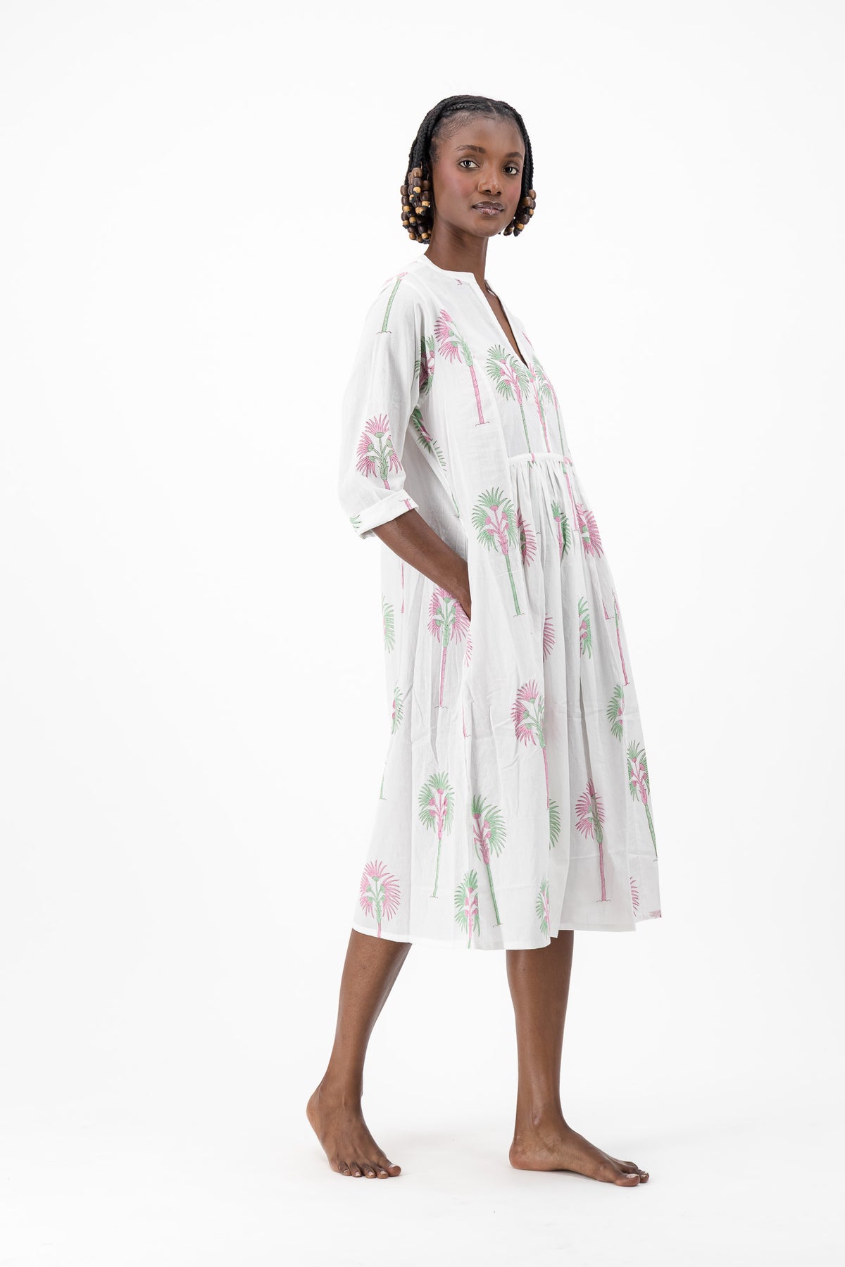 Enya Dress - Pink Palm