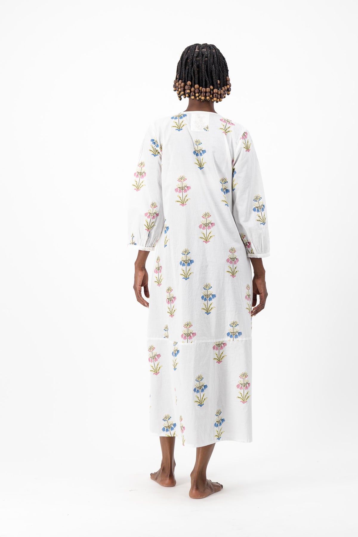 Long Pleated Kaftan - Garden Mix